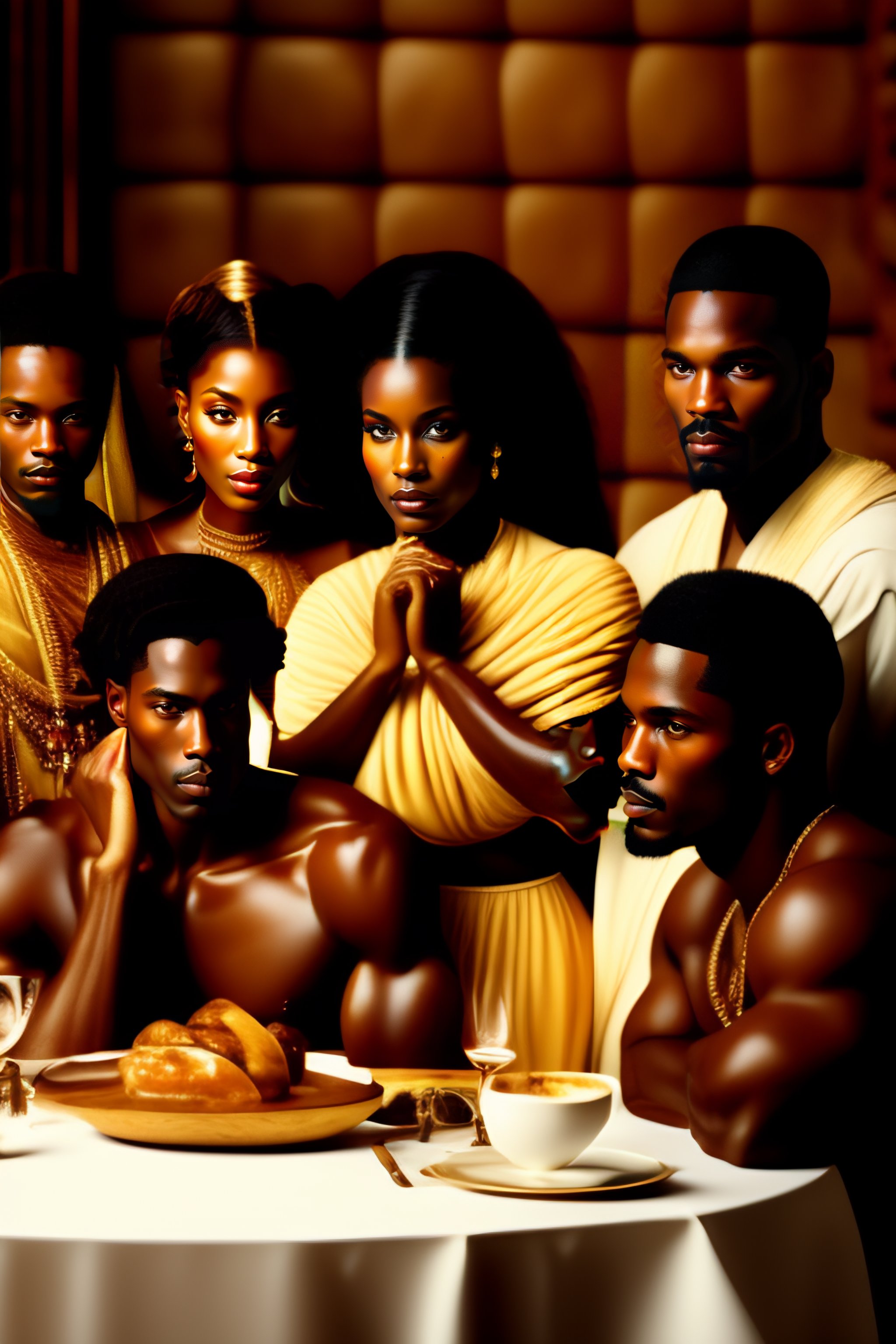 Lexica - Last supper brown skinned 12 disciples 4k