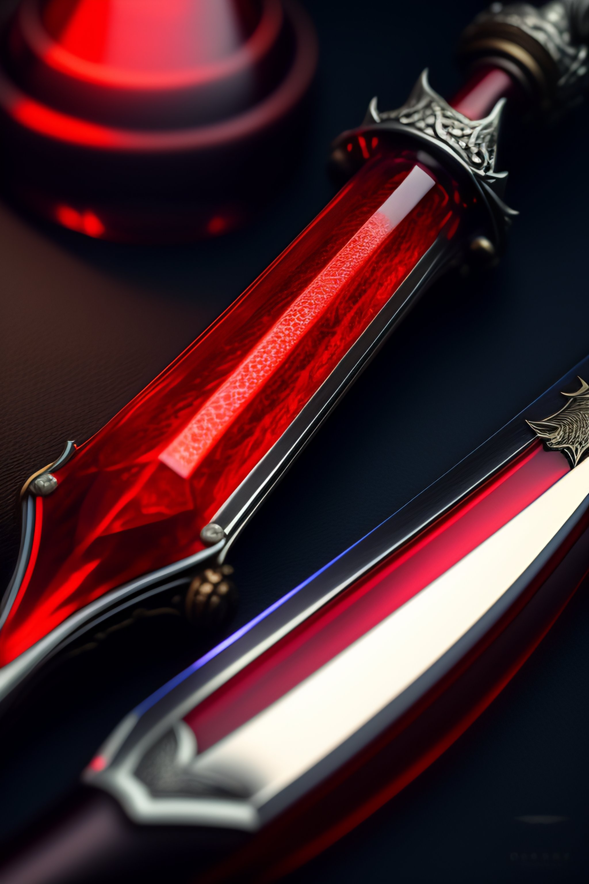 Lexica - Longsword made of transparent red glass, evil magic excalibur ...