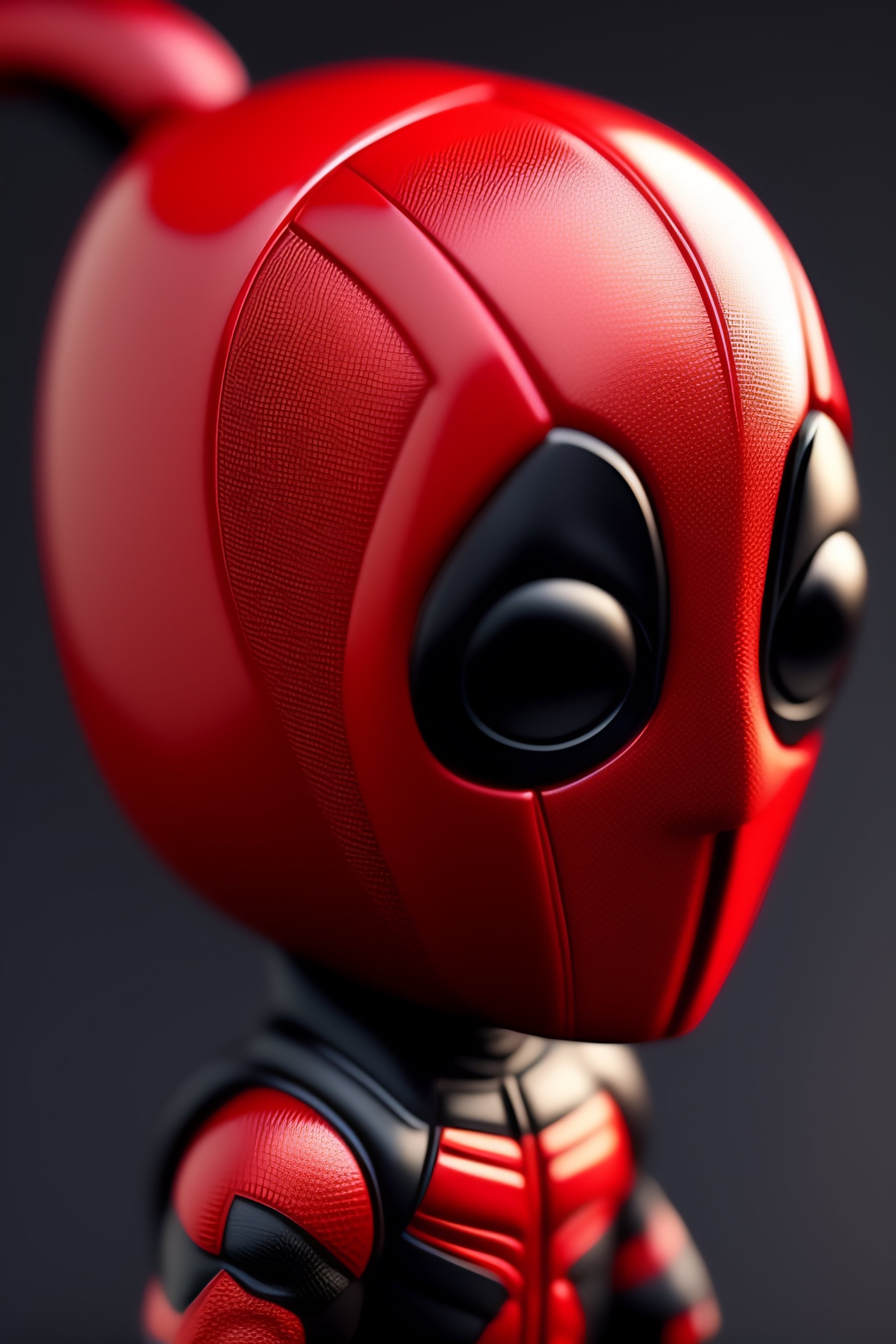 Lexica Intricate portrait of 3d render of funko pop of deadpool mask half off, 8k, ultra