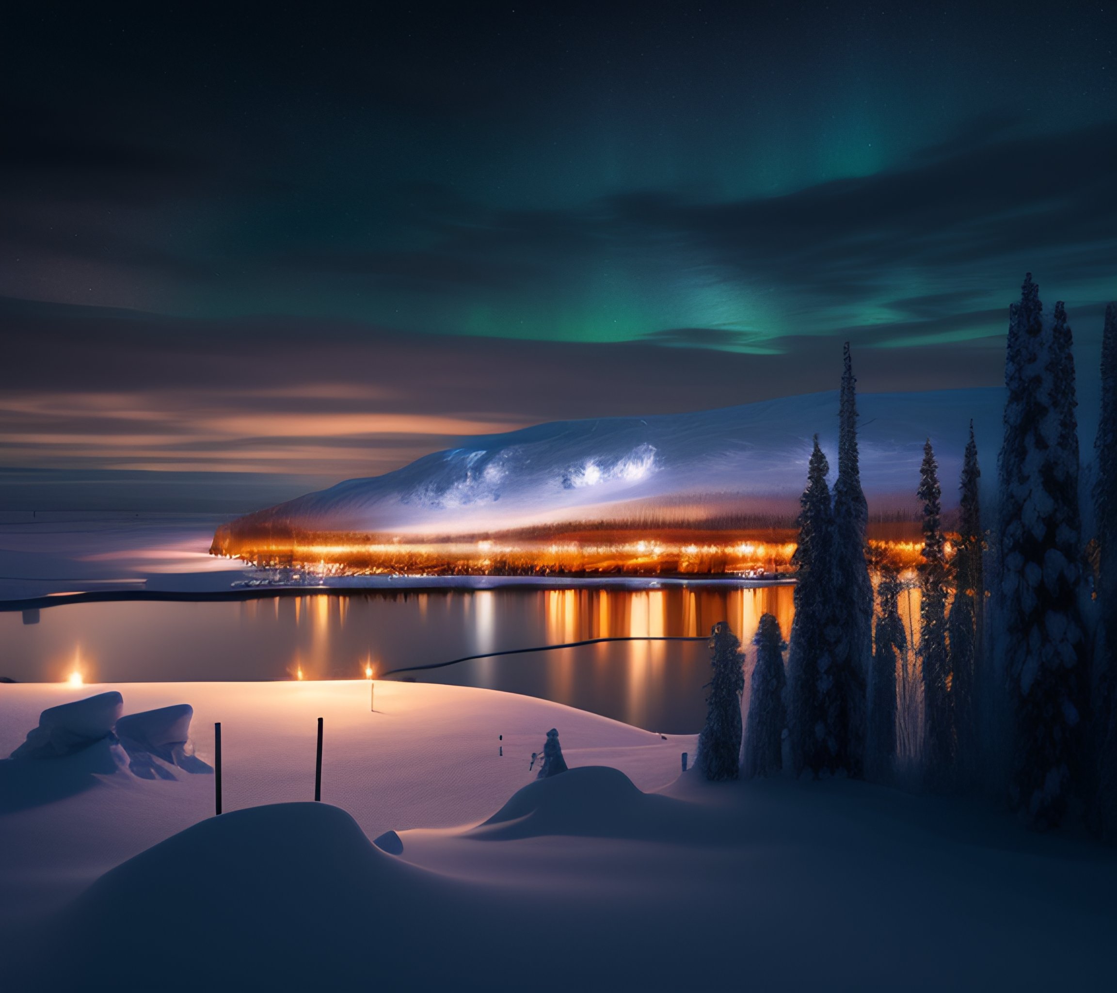 Lexica - Sweden, night, northern Lights, snow, winter by Daniel ...