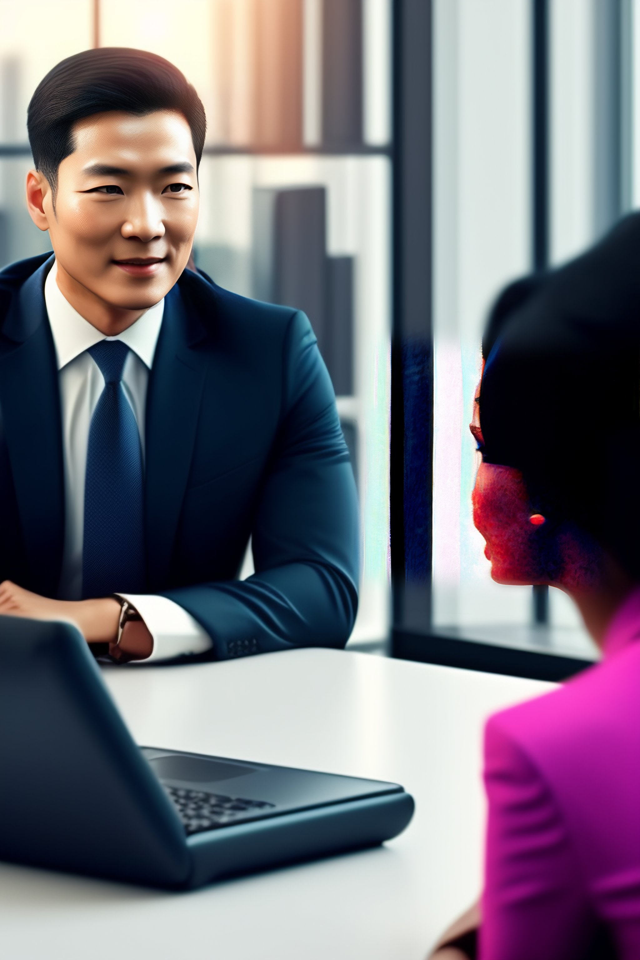 Lexica - Computer AI is having job interview with female candidate in ...