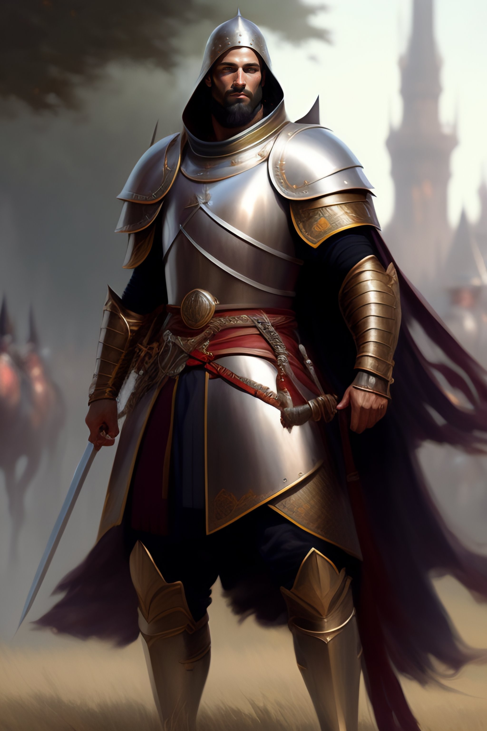 Lexica - Full body highly detailed portrait of a medieval knight, by ...