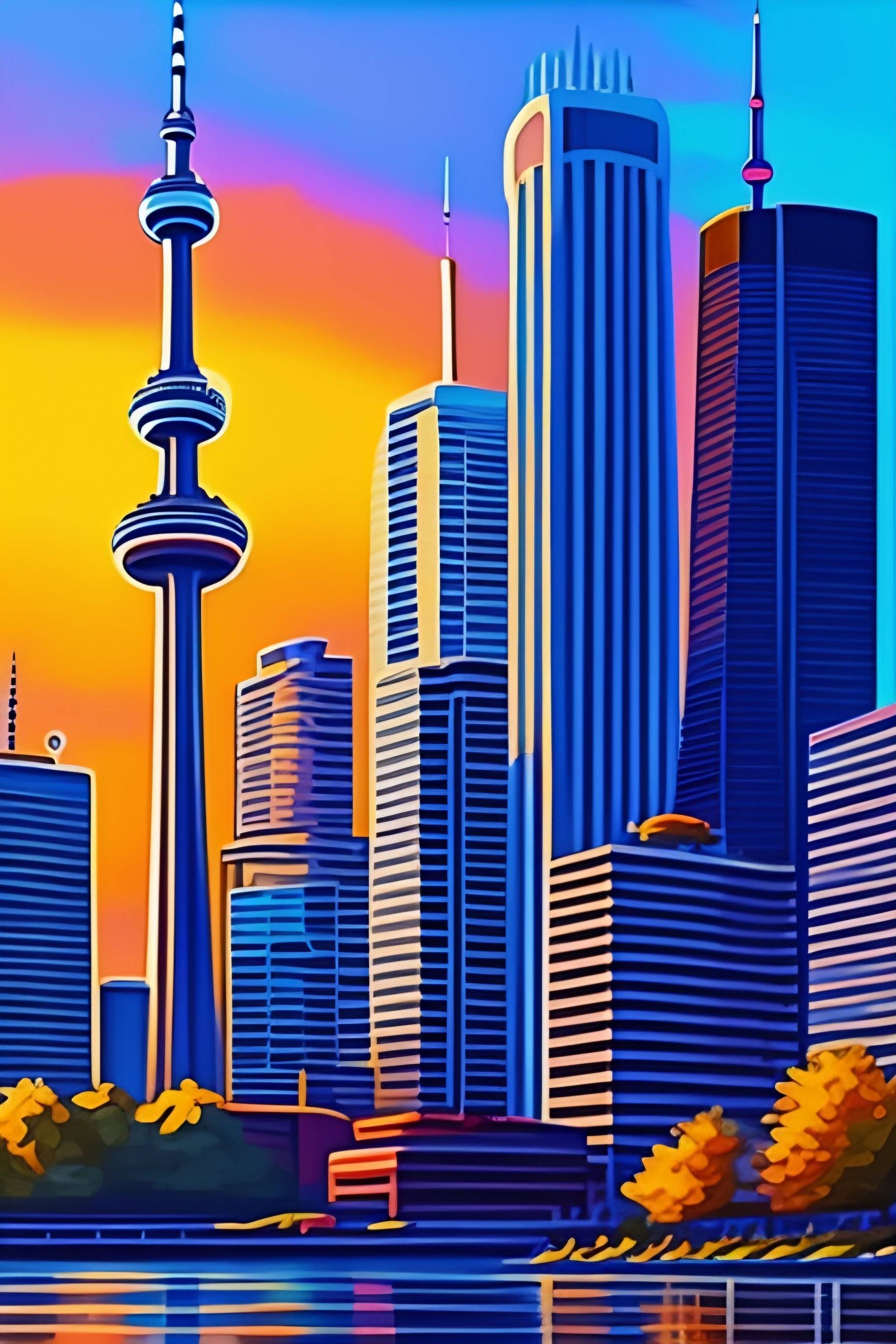 Lexica - Architectural illustratition of Toronto, original, digital ...