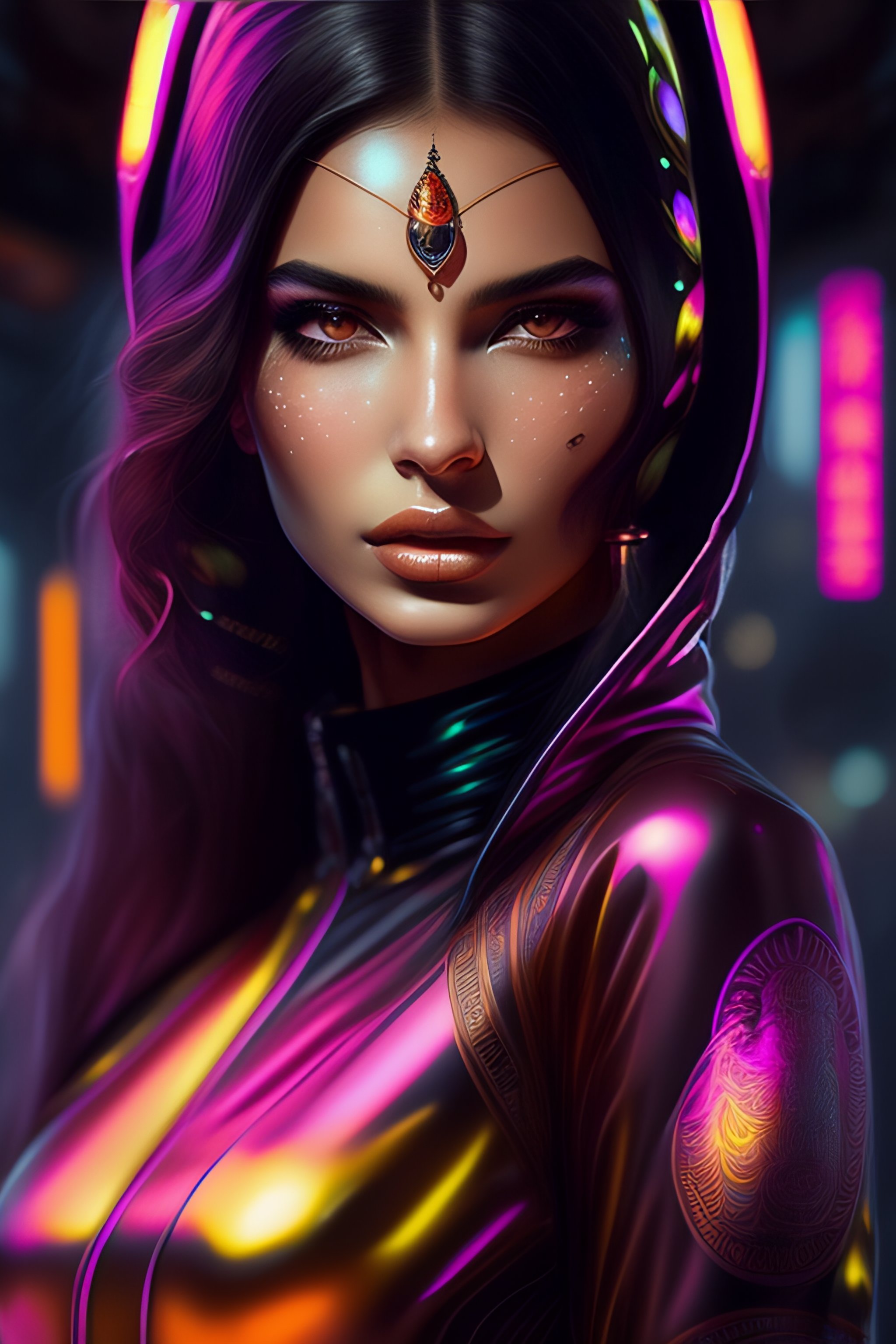 Lexica - Emily ratajkowski detailed portrait Neon Operator Girl ...