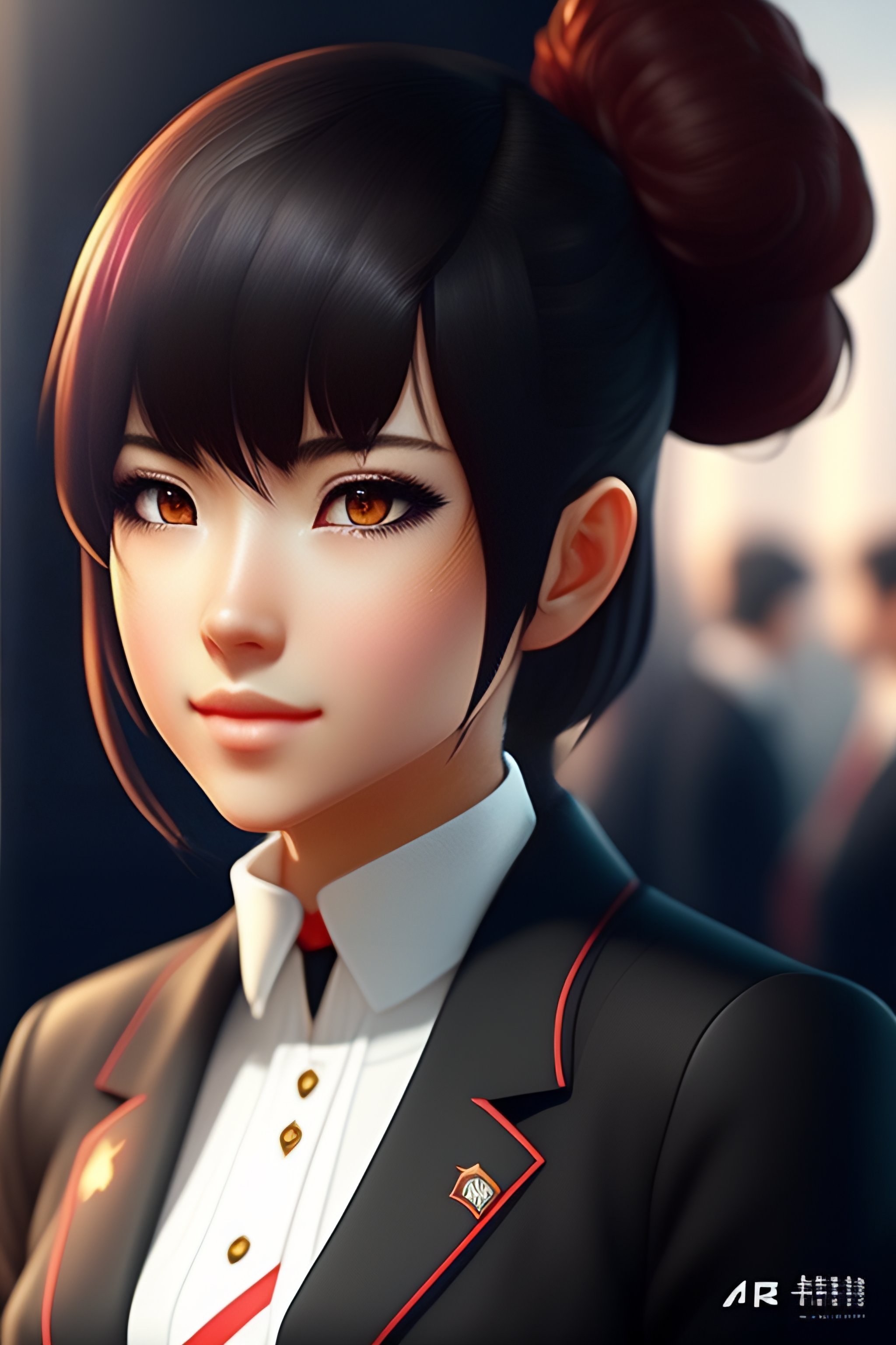 Lexica - Create a realistic anime-style portrait of a young