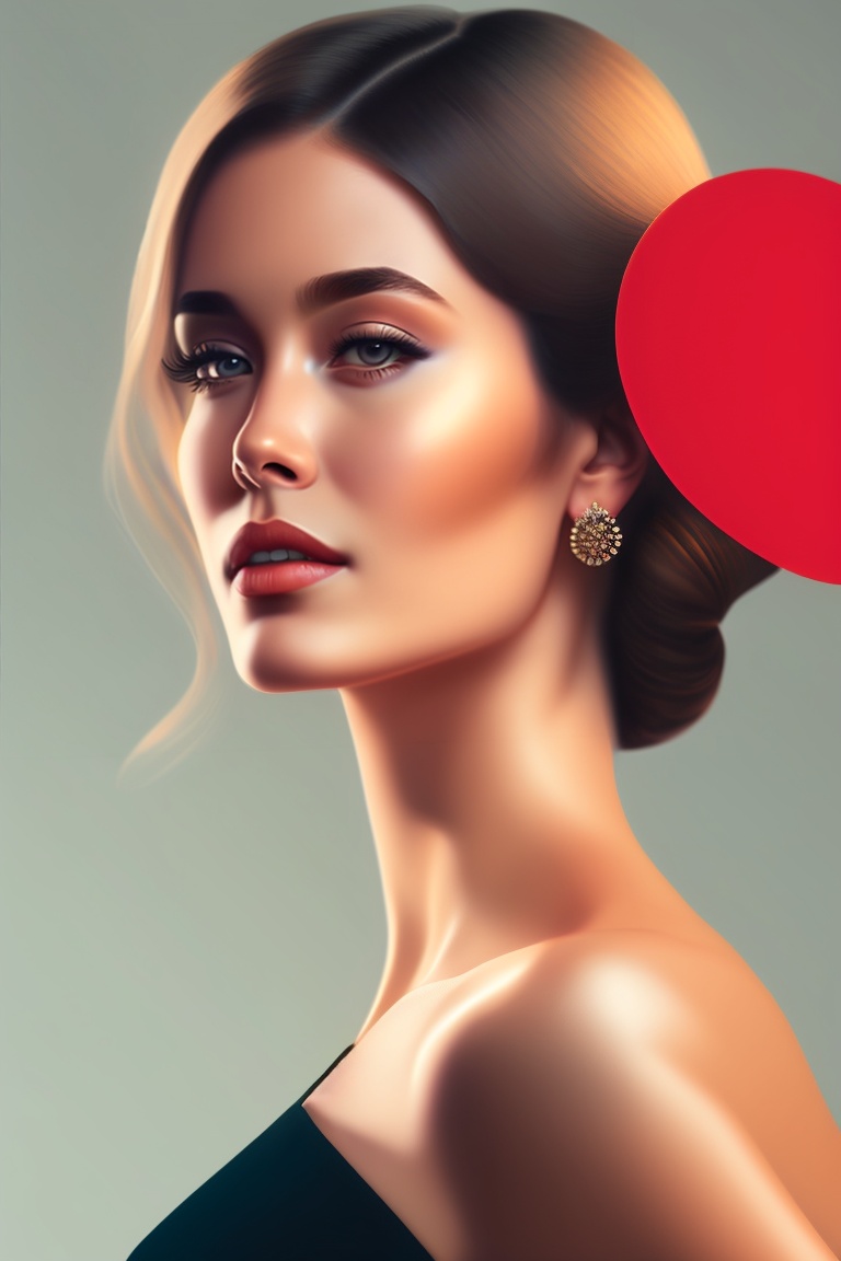 Lexica - A minimalist, elegant illustration of a portrait of a woman in 2D.