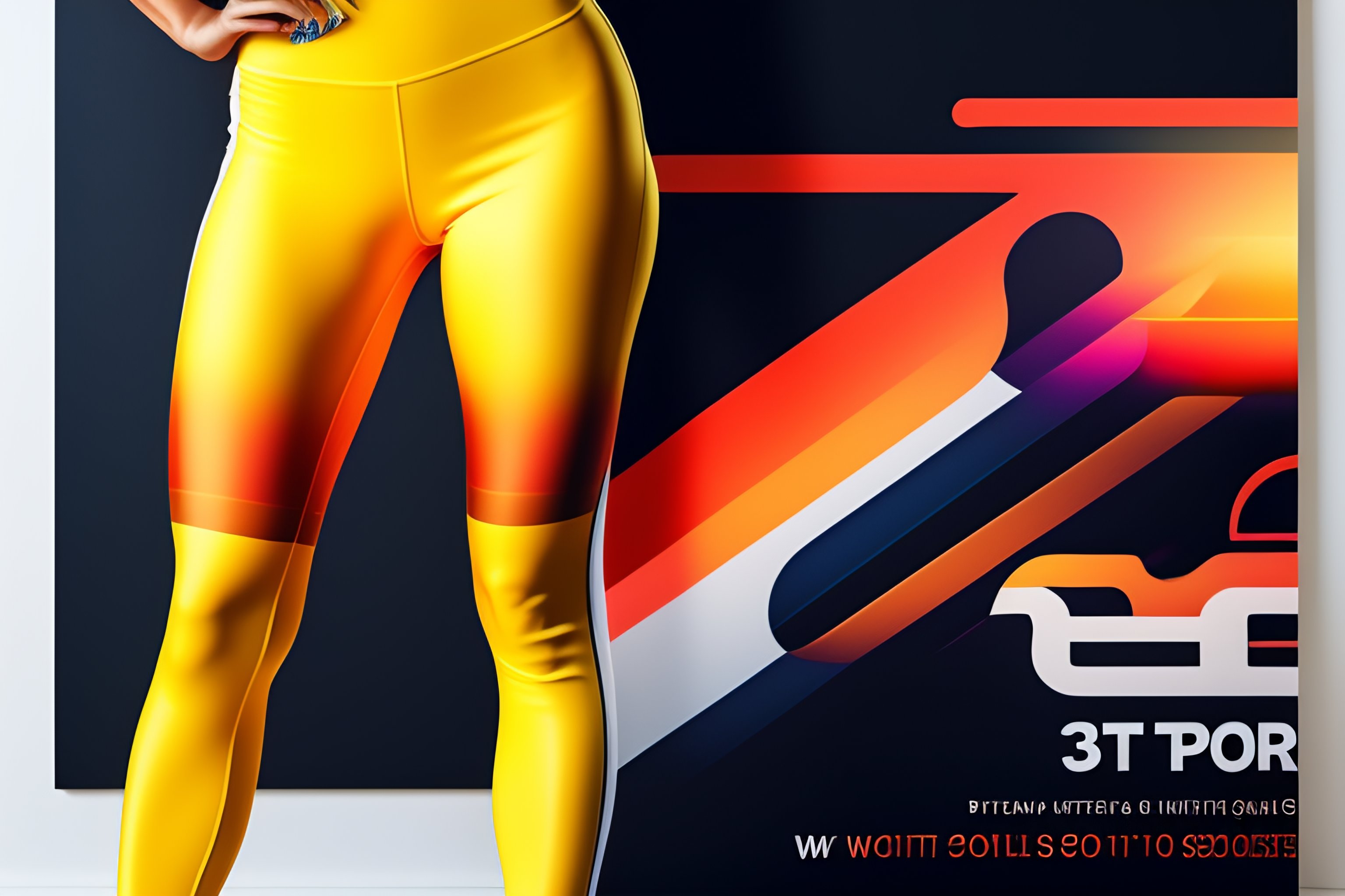 Lexica - 3d sport halftone leggings+poster pattern