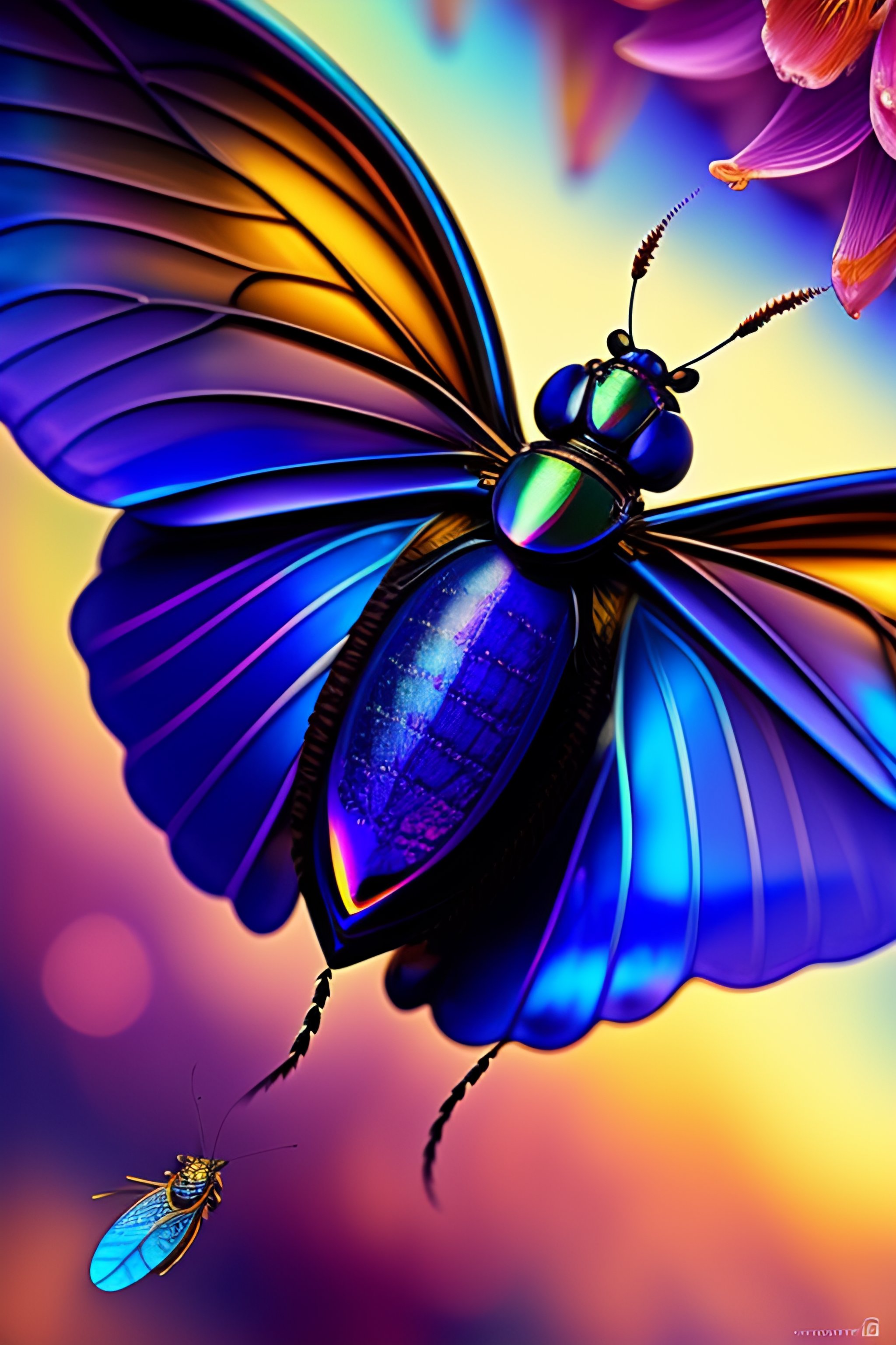 Lexica - Iridescent, flying insect, scales, wings, blues, textured ...