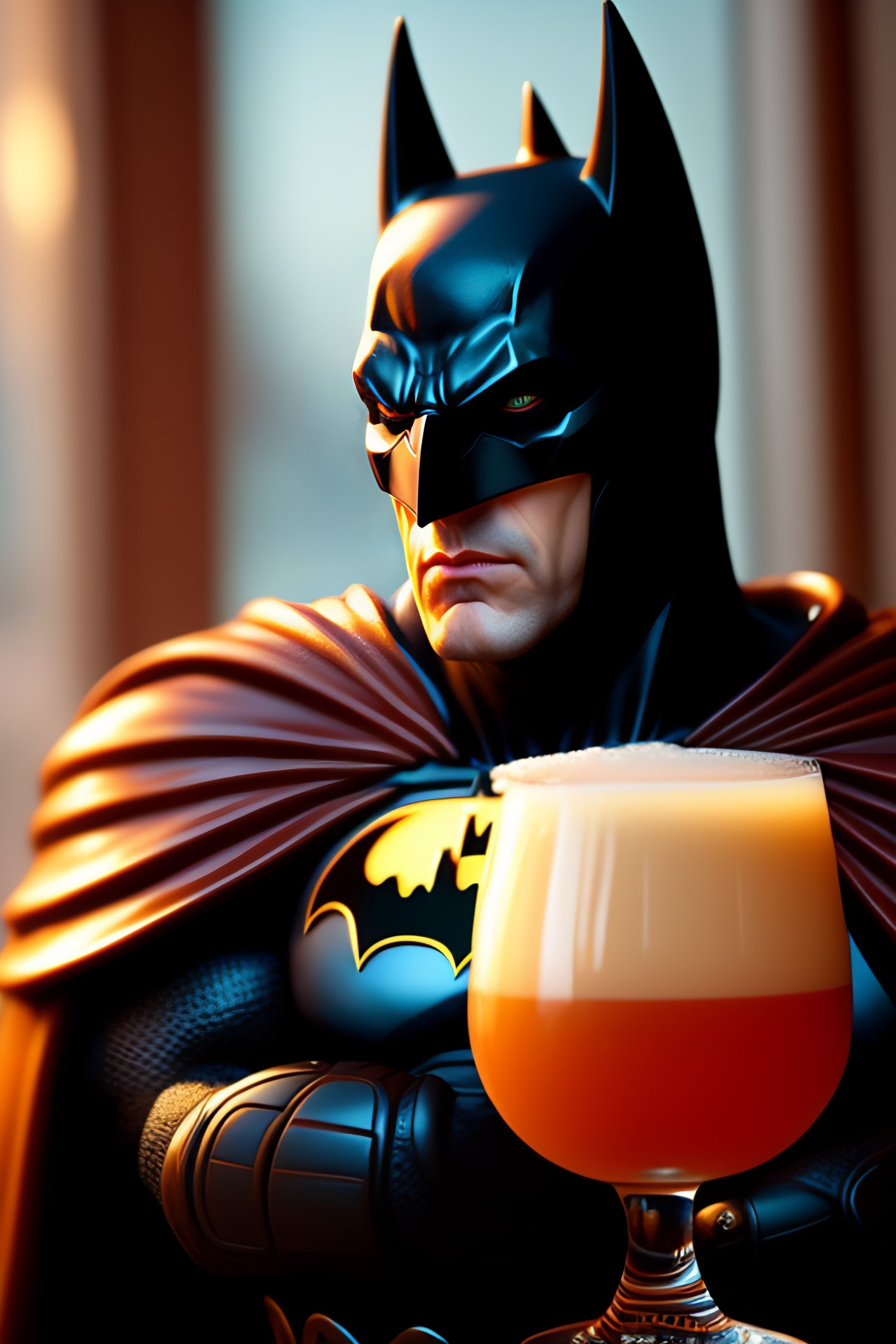 Batman tomando cerveza - Lexica