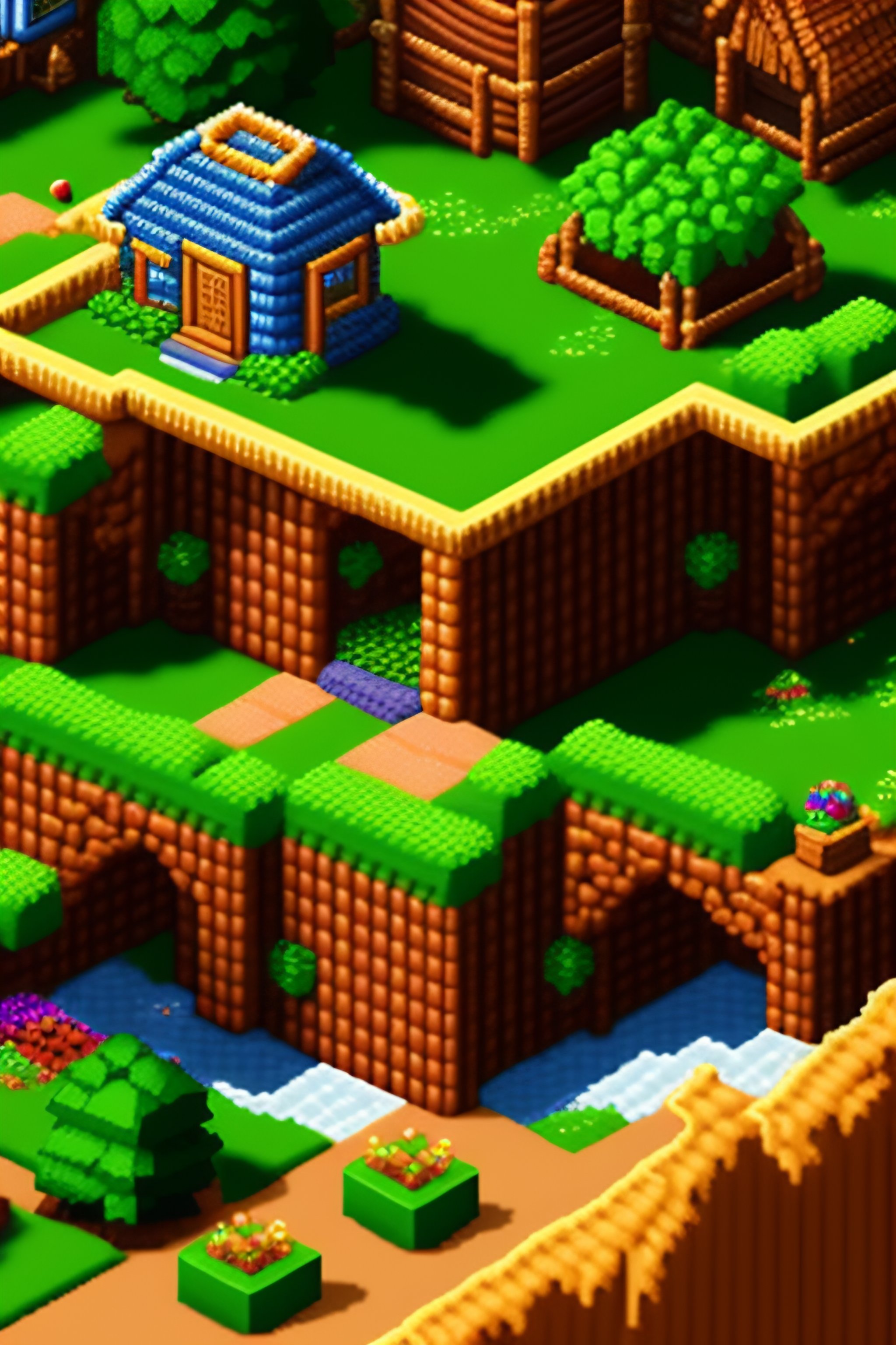 Lexica - Isomorphic pixel art farmville
