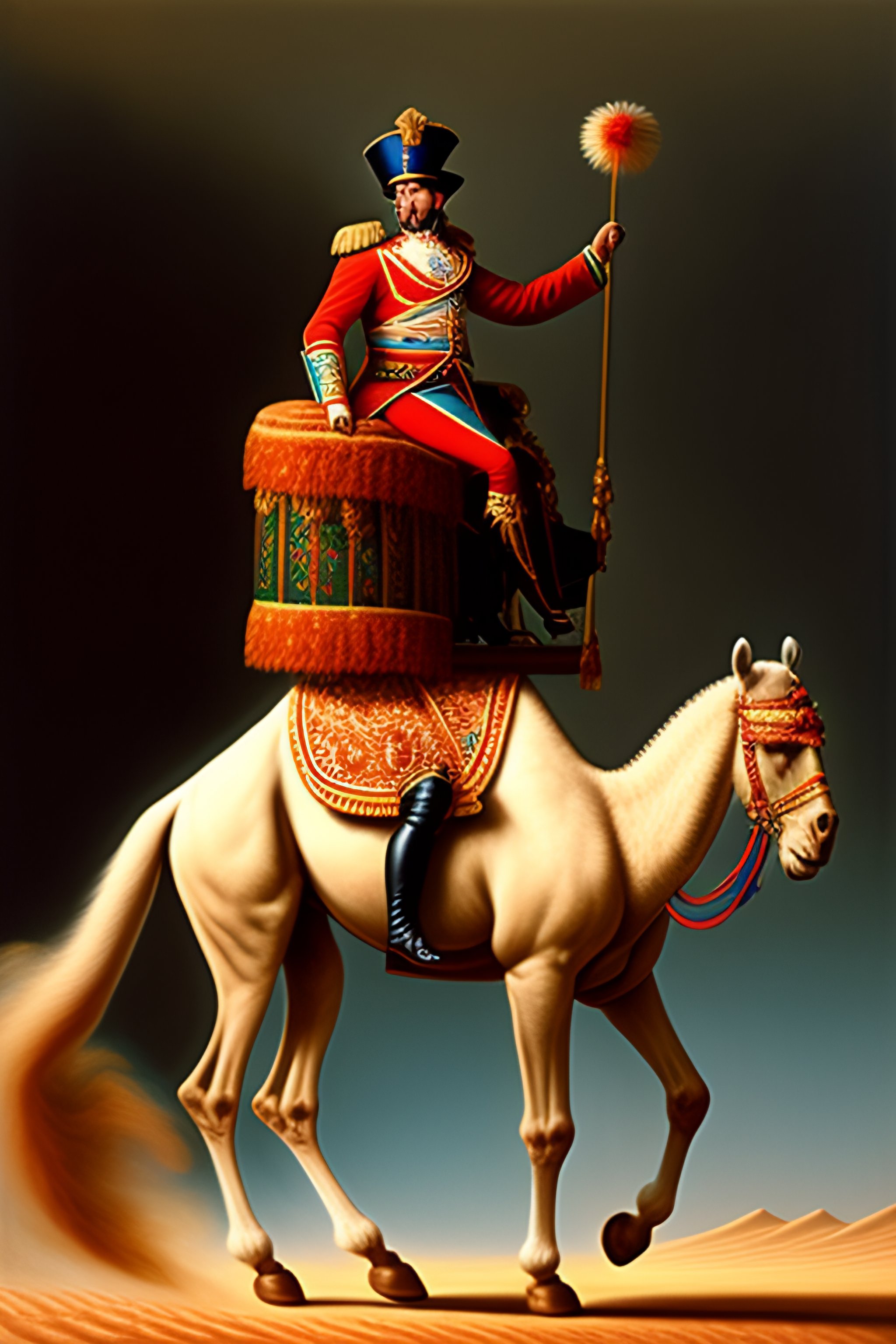 Lexica - Napoleon riding a camel in a circus
