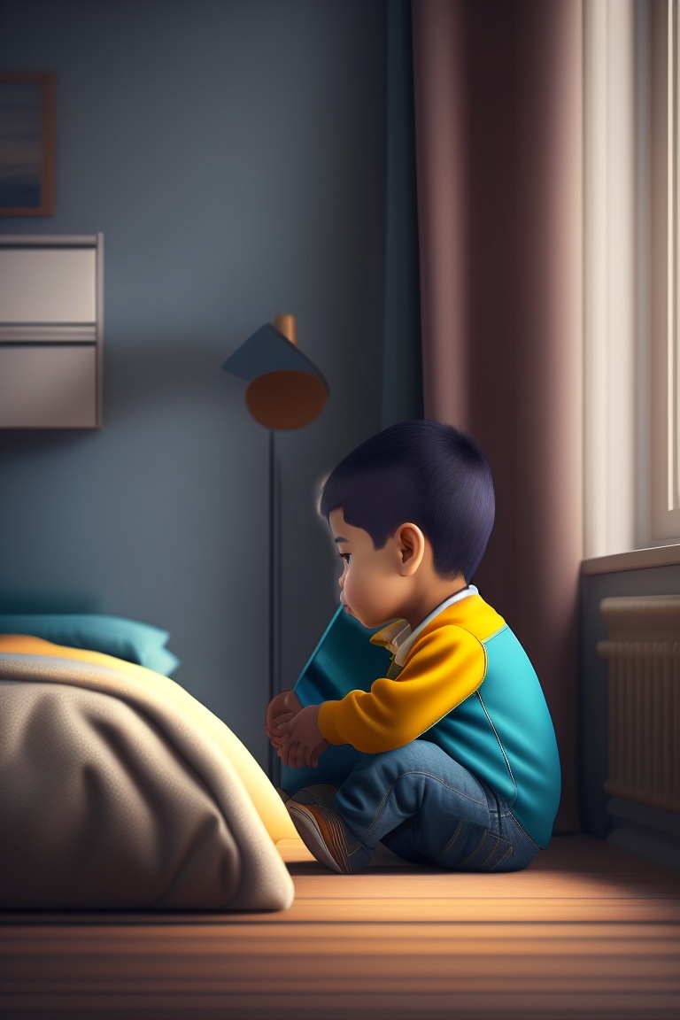 Lexica - Boy sat alone in his room, feeling the weight of loneliness ...