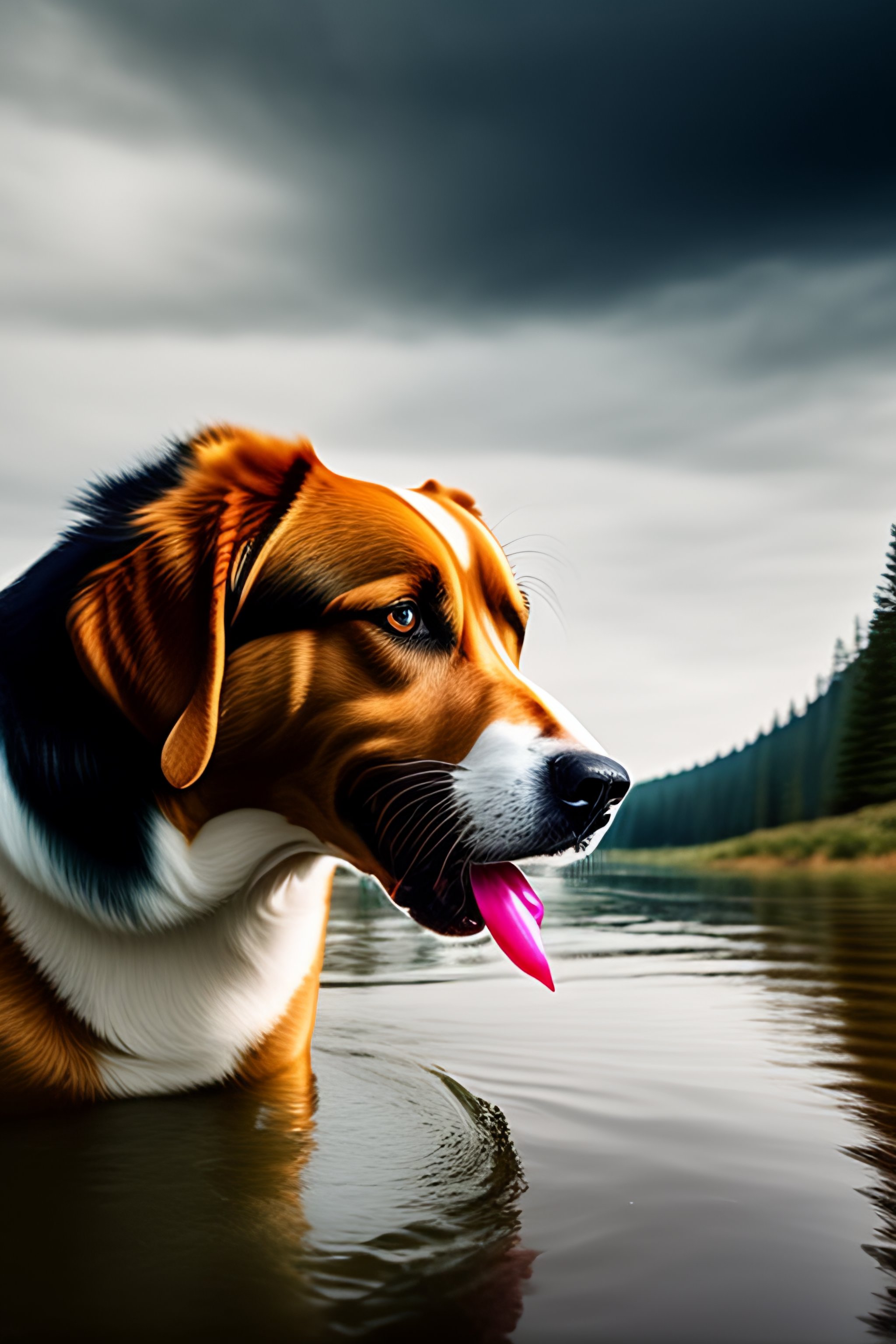 Lexica - Dog crossed a river and saw another dog who also had a bone in ...