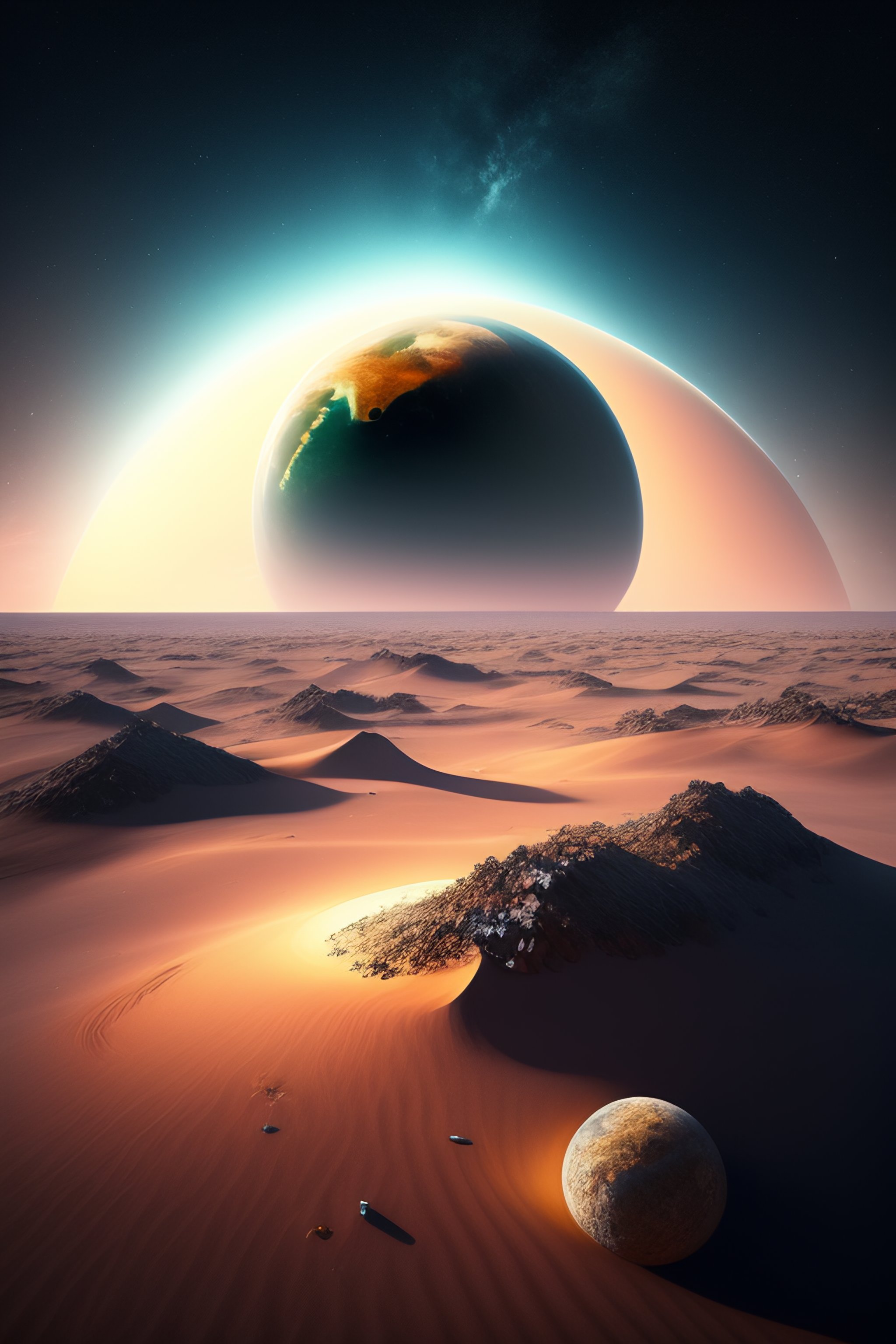Lexica - A planet with a ring of trash surrounded by trash