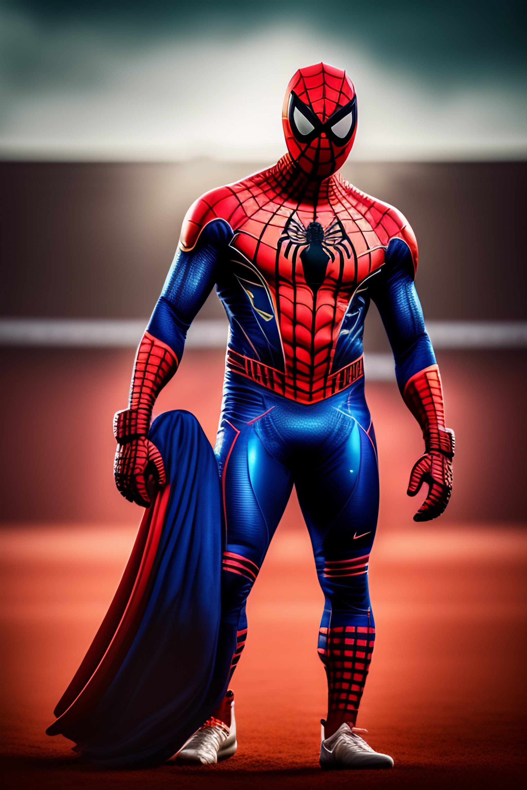 Lexica Dhoni in Spiderman Costume on Alien realistic, sharp