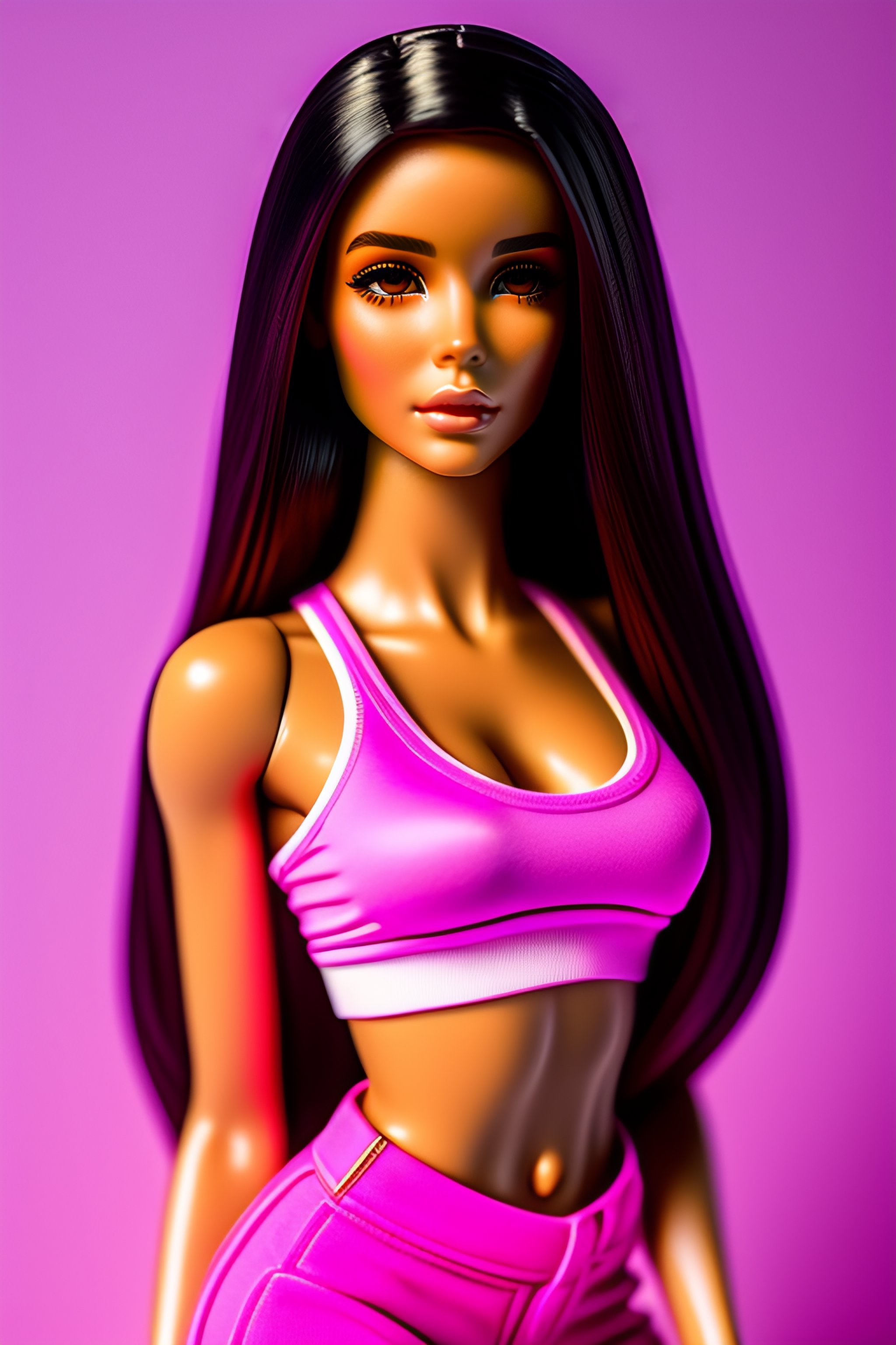 Madison beer plastic tight barbie doll body, pretty detailed  - Lexica