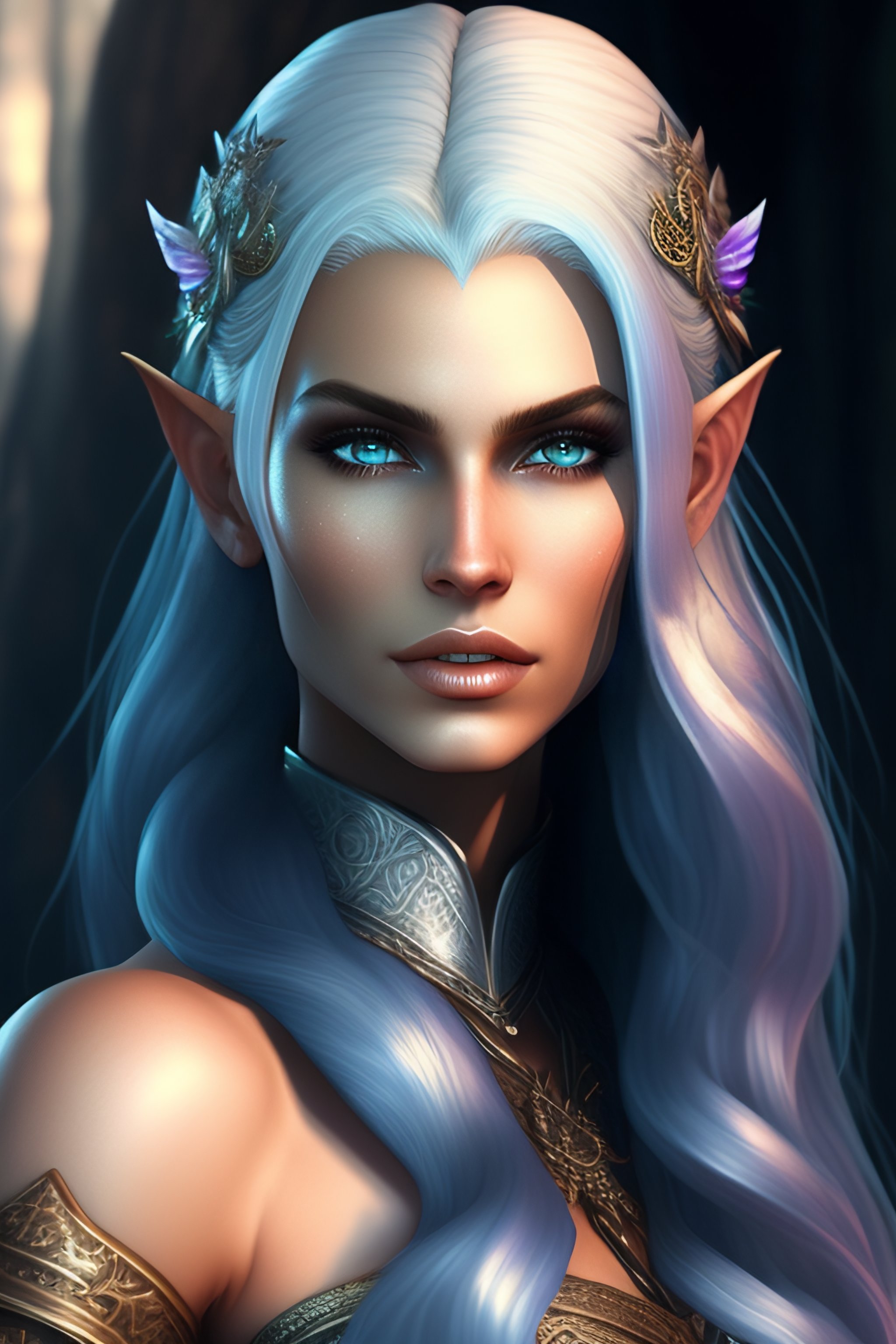 Lexica - Beautiful, silver hair, elf, thief