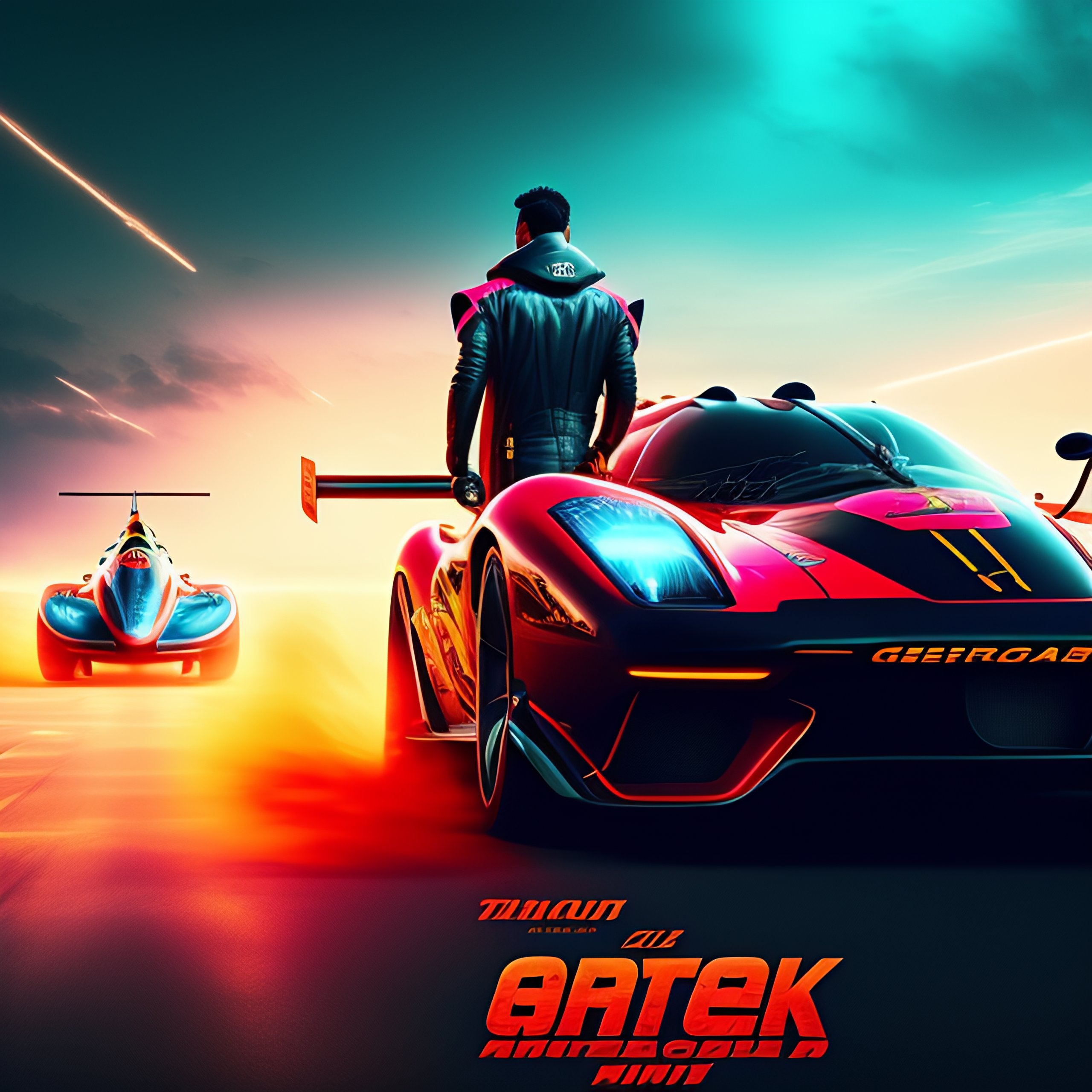 Lexica - Movie poster for a racing movie in the future, cyberpunk