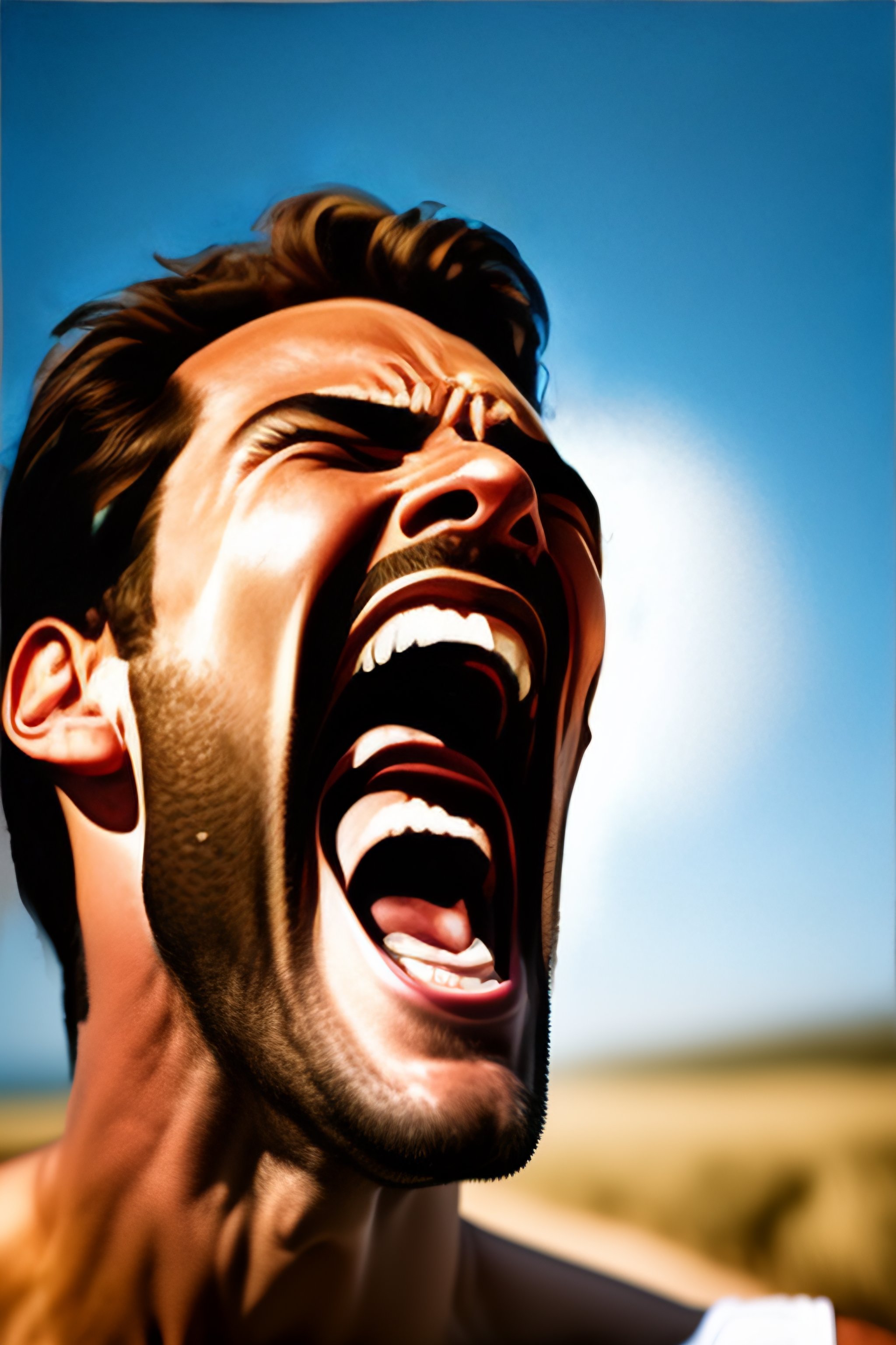 Lexica - Portrait of man screaming