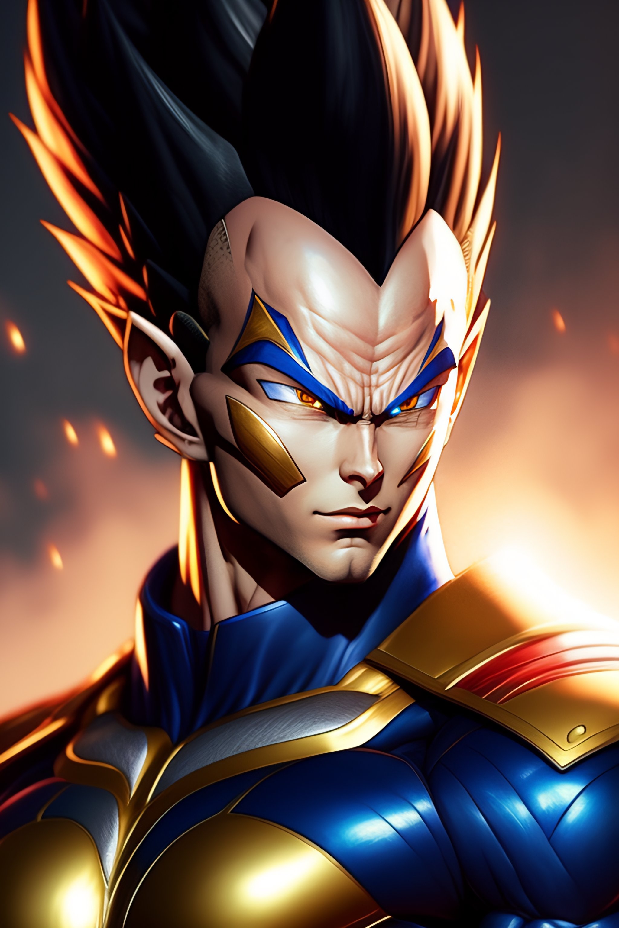 A Detailed Portrait Of Vegeta As A Vampire In The | Stable Diffusion