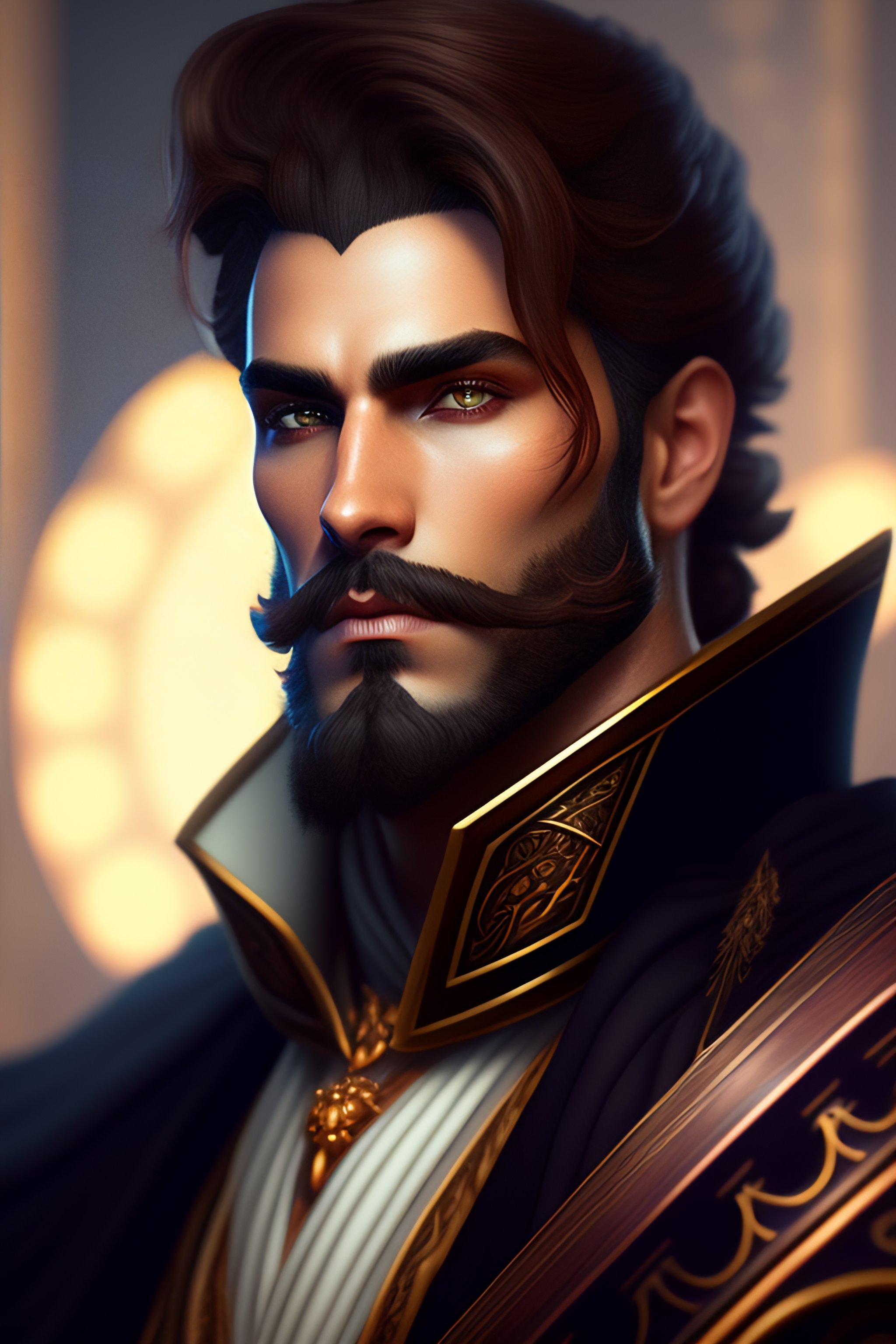 Lexica - Male bard fantasy, symmetrical beautiful, portrait, trending ...