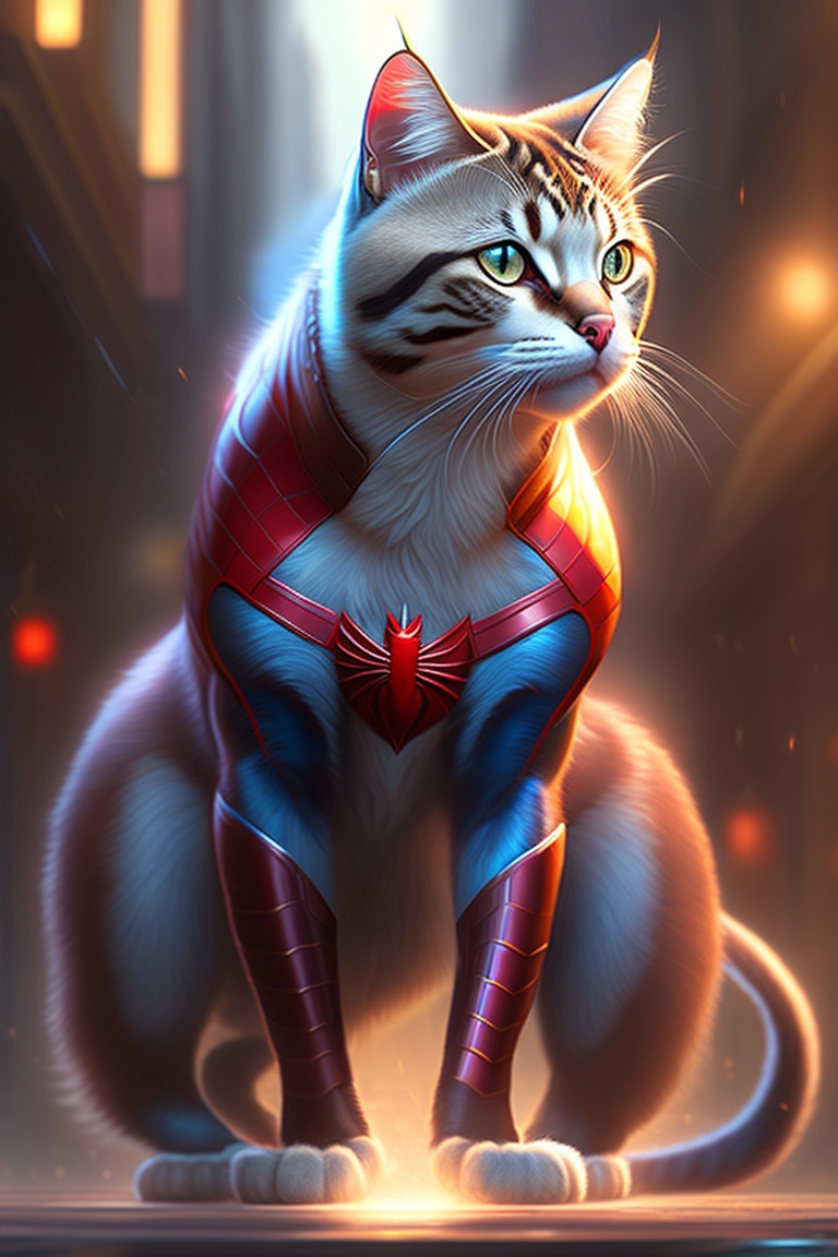 Lexica - Cat as spiderman, dynamic lighting, photorealistic fantasy ...