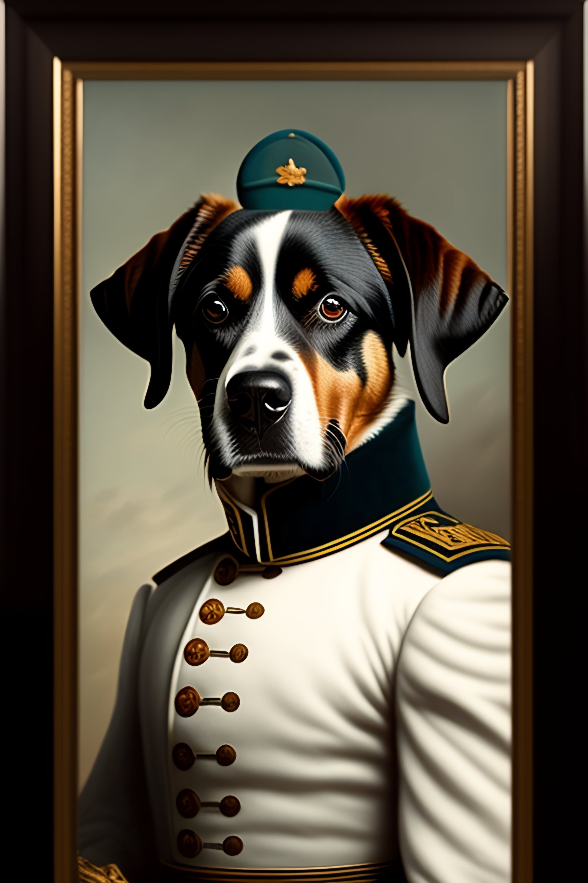 Cerveza espalda luego Lexica - Portrait of a stoic dog wearing a military uniform, 1800's painting