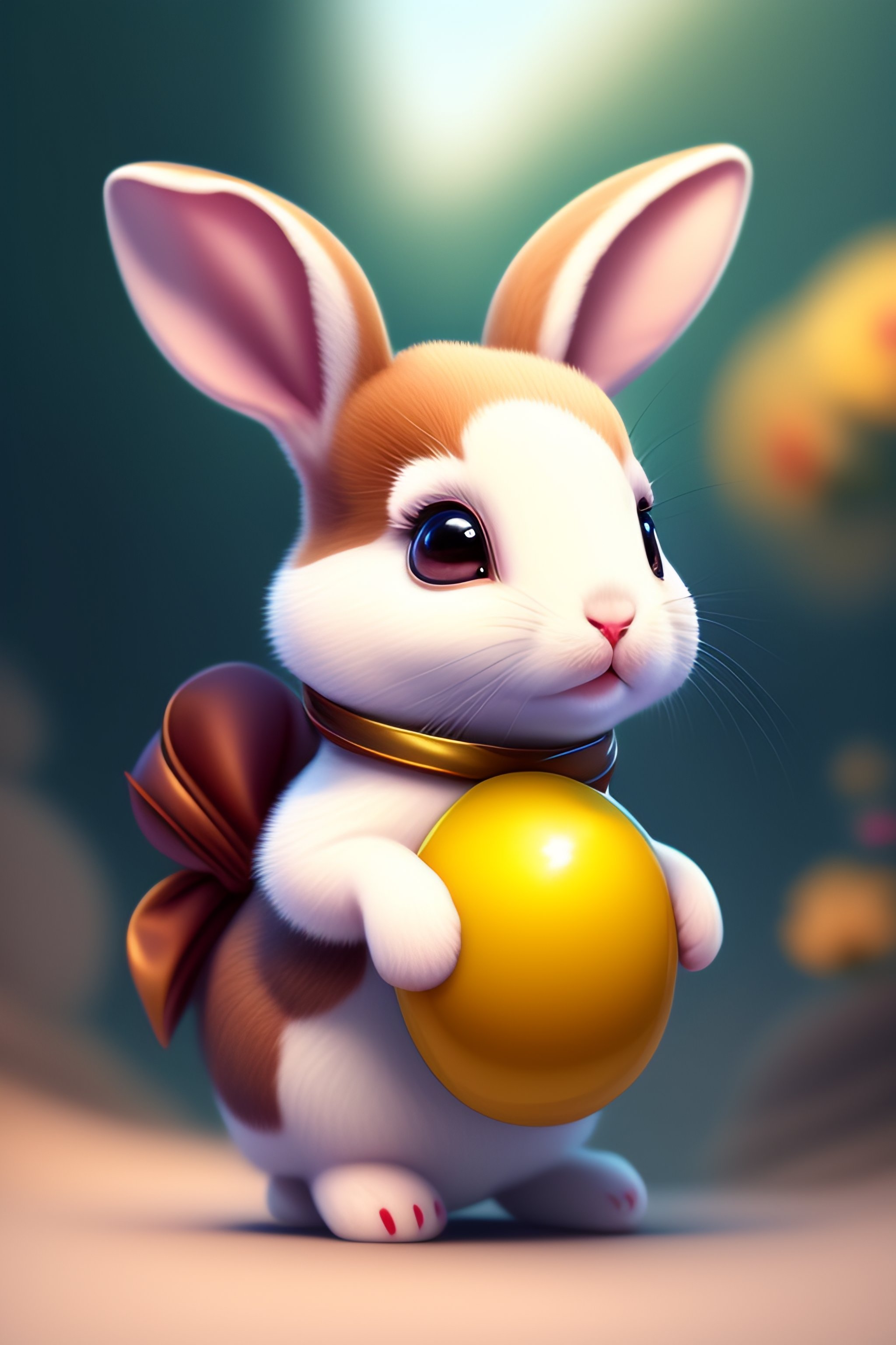Lexica - Cute and adorable cartoon rabbit baby rhea facing the camera ...