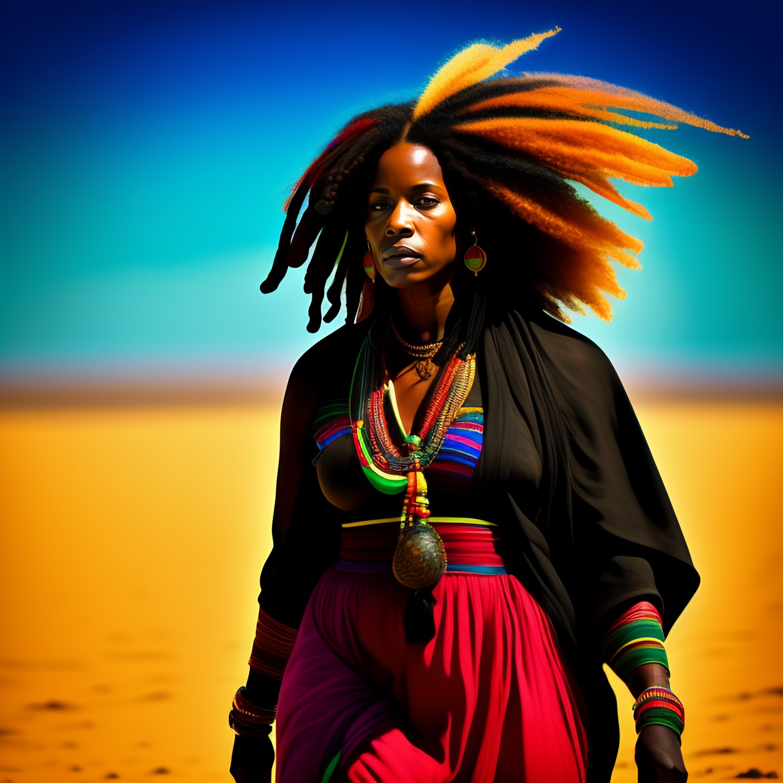 Lexica - Black Rasta Woman Walking Away With Her Hand Held Up To Stop ...