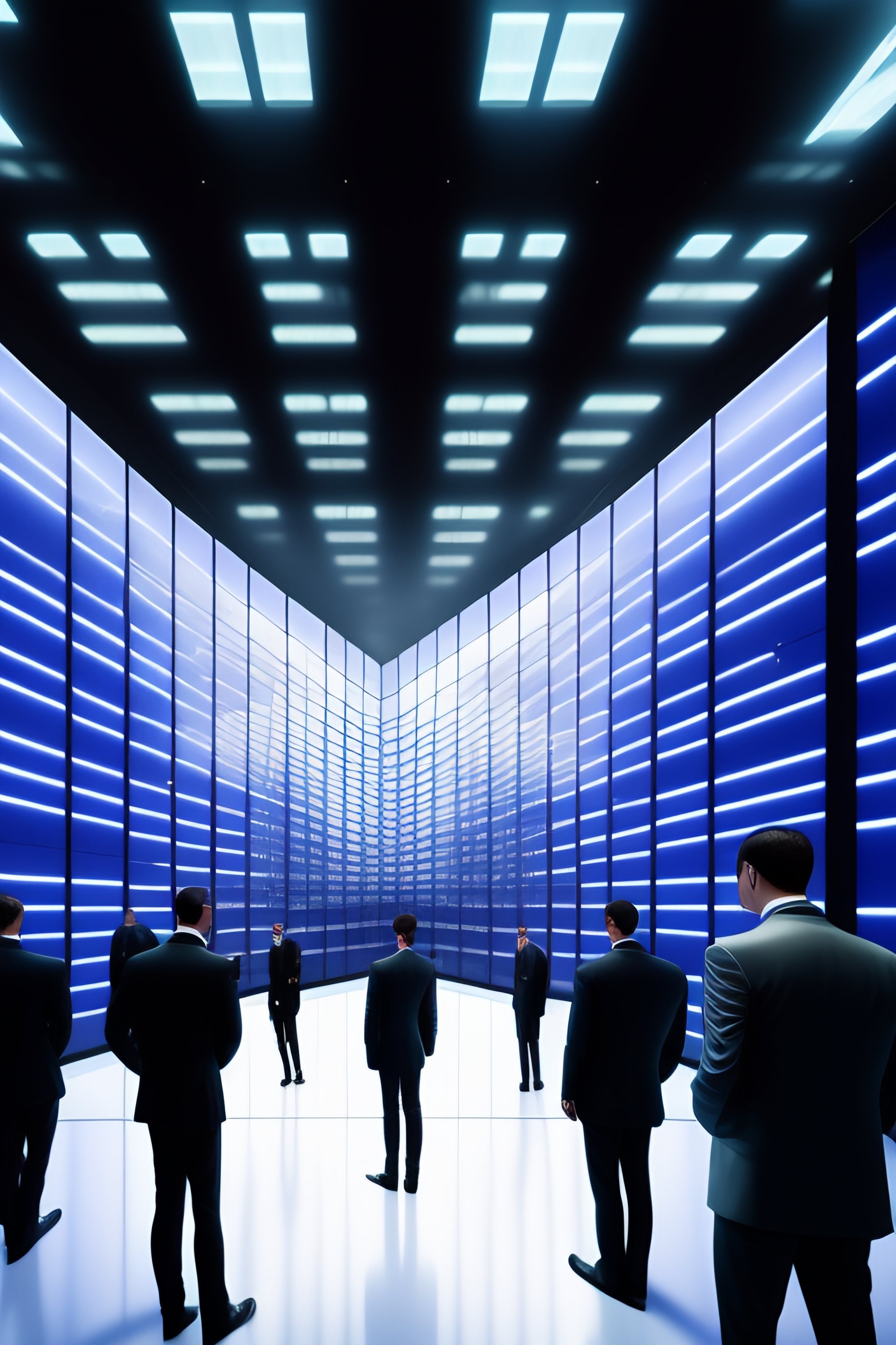 Lexica - Interior shot inside a metal lattice structure with virtual ...