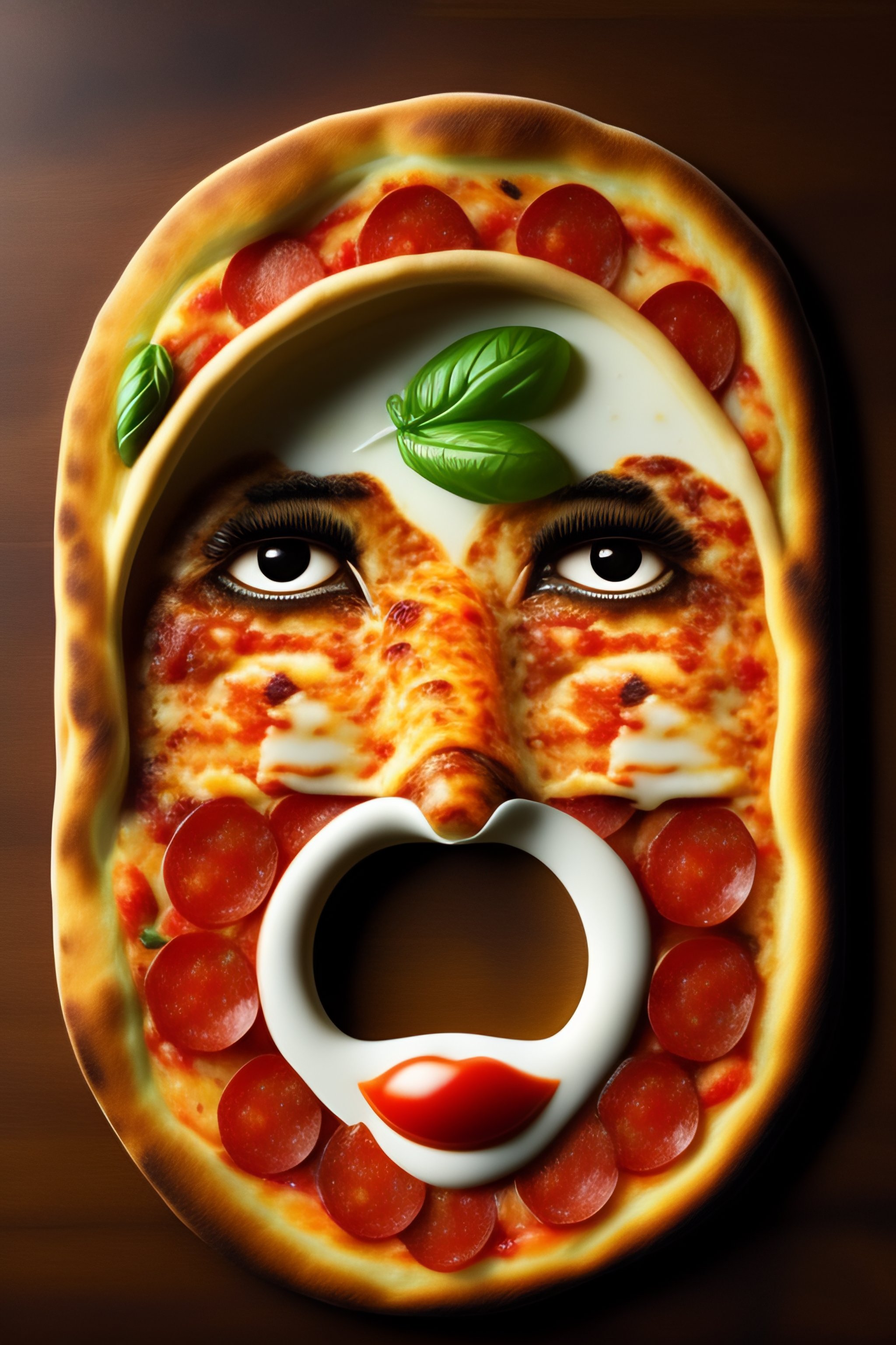 Lexica Pizza with a face