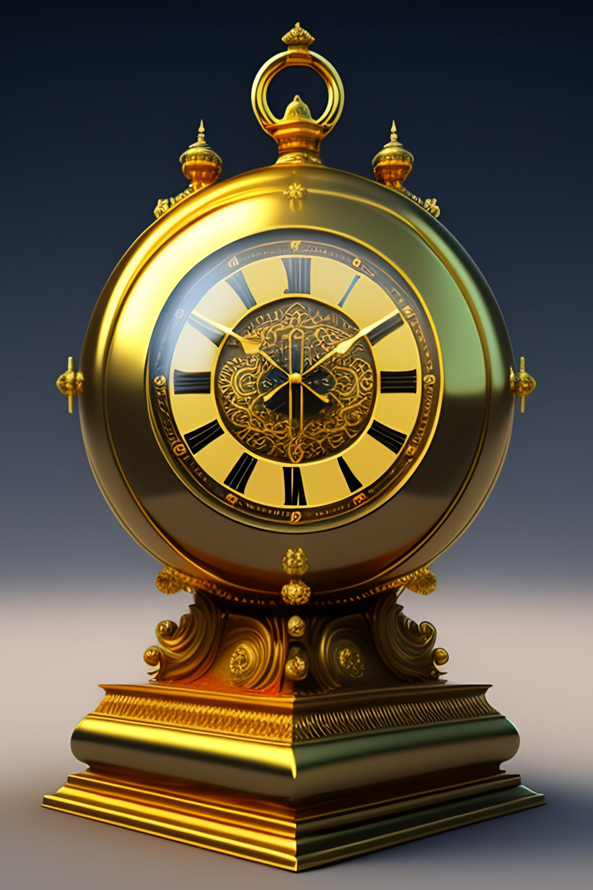 lexica-3d-ancient-clock-shine-gold-on-ground