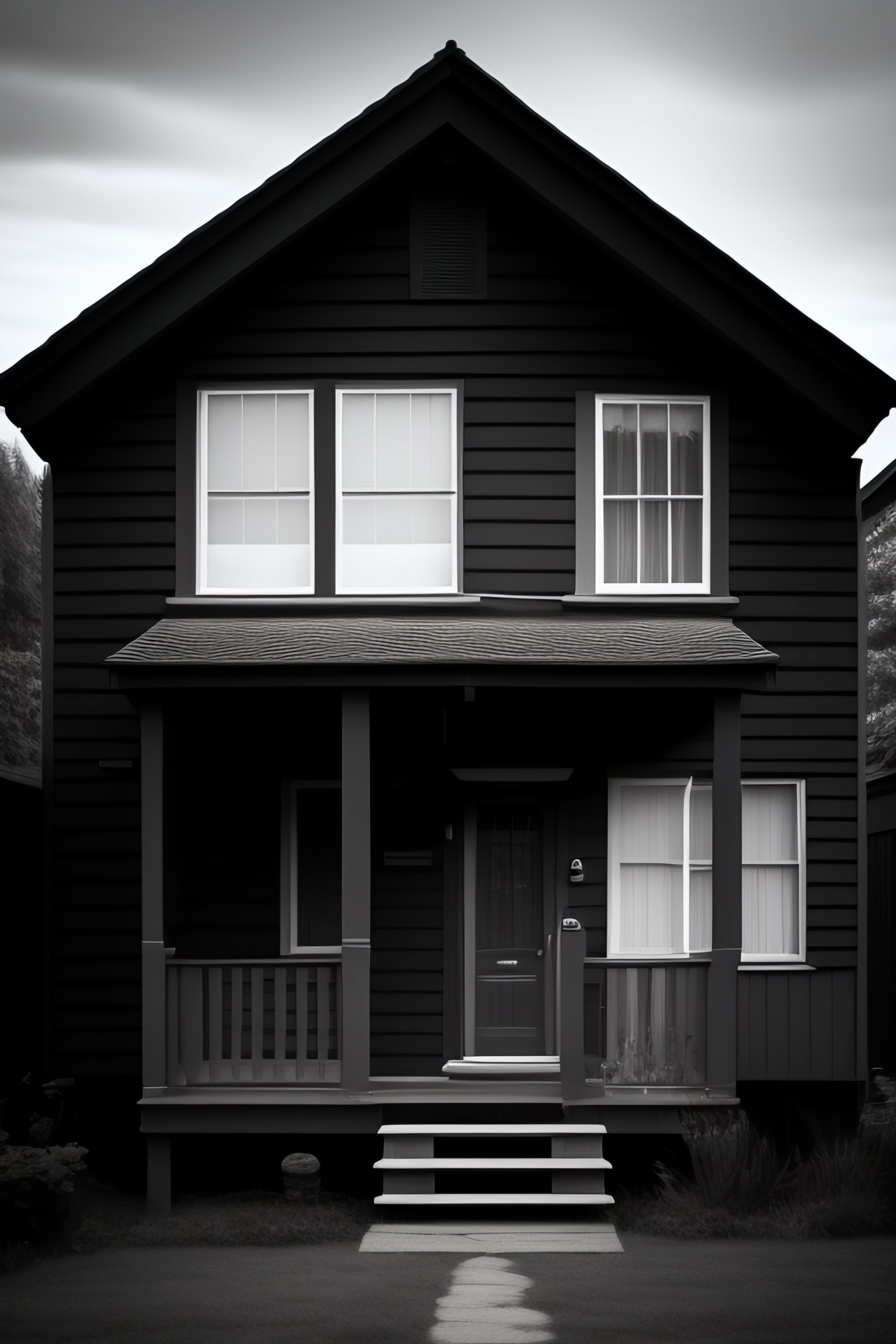 Lexica - Black and white photo of 2 people in a house