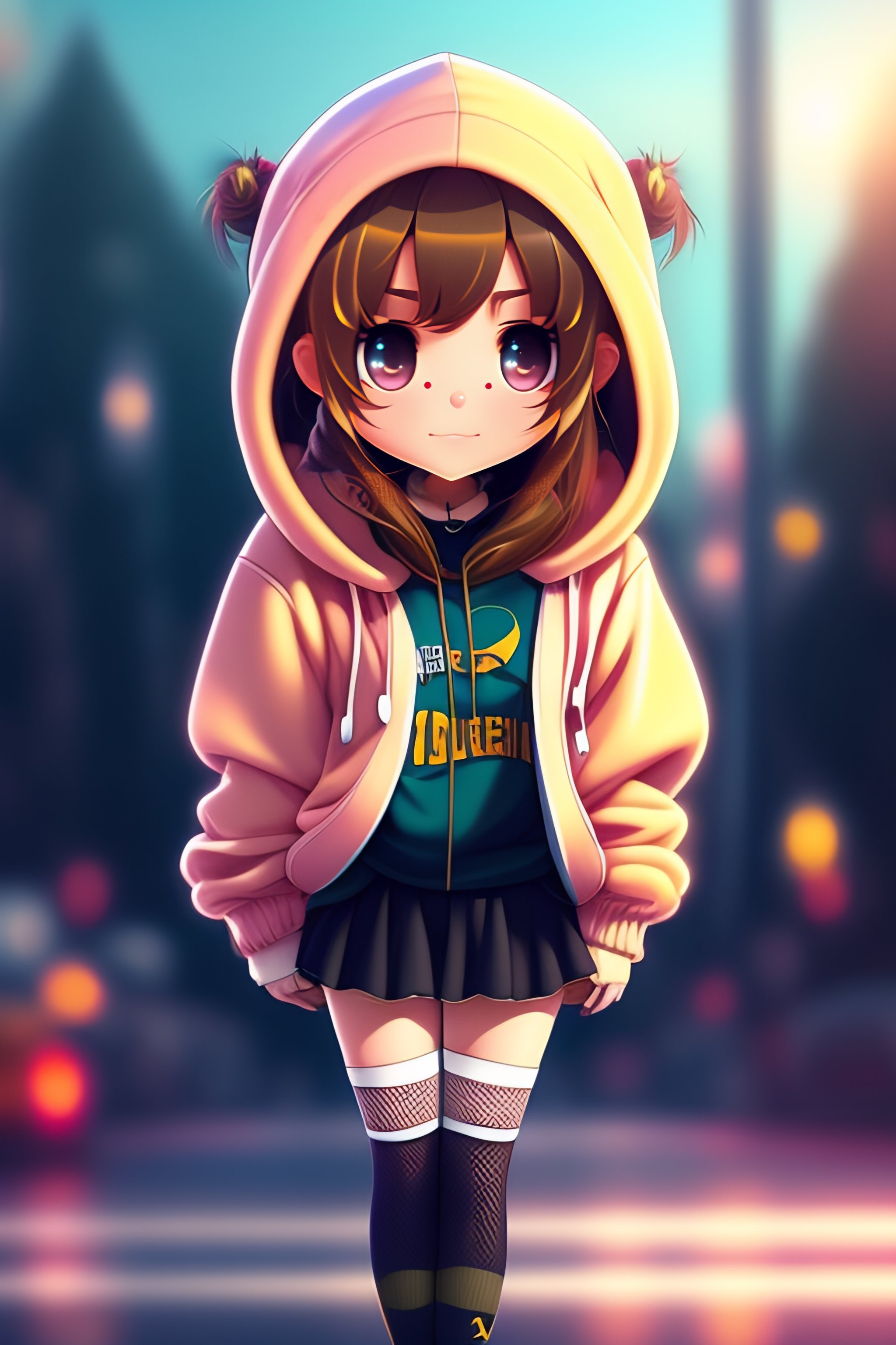 Oversized hoodie 2025 anime girl