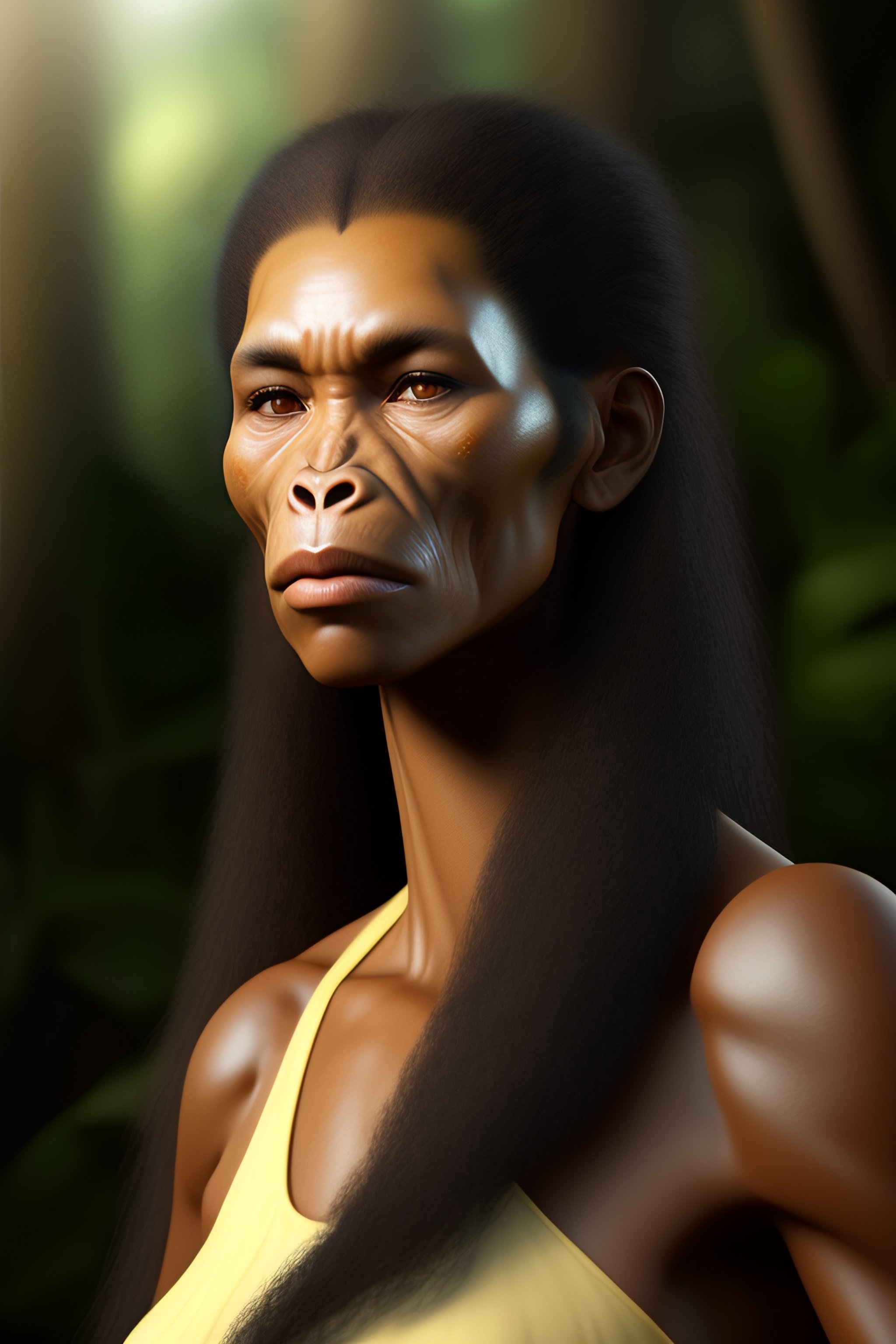 Lexica Australopithecus Afarensis Woman Full Face Realistic