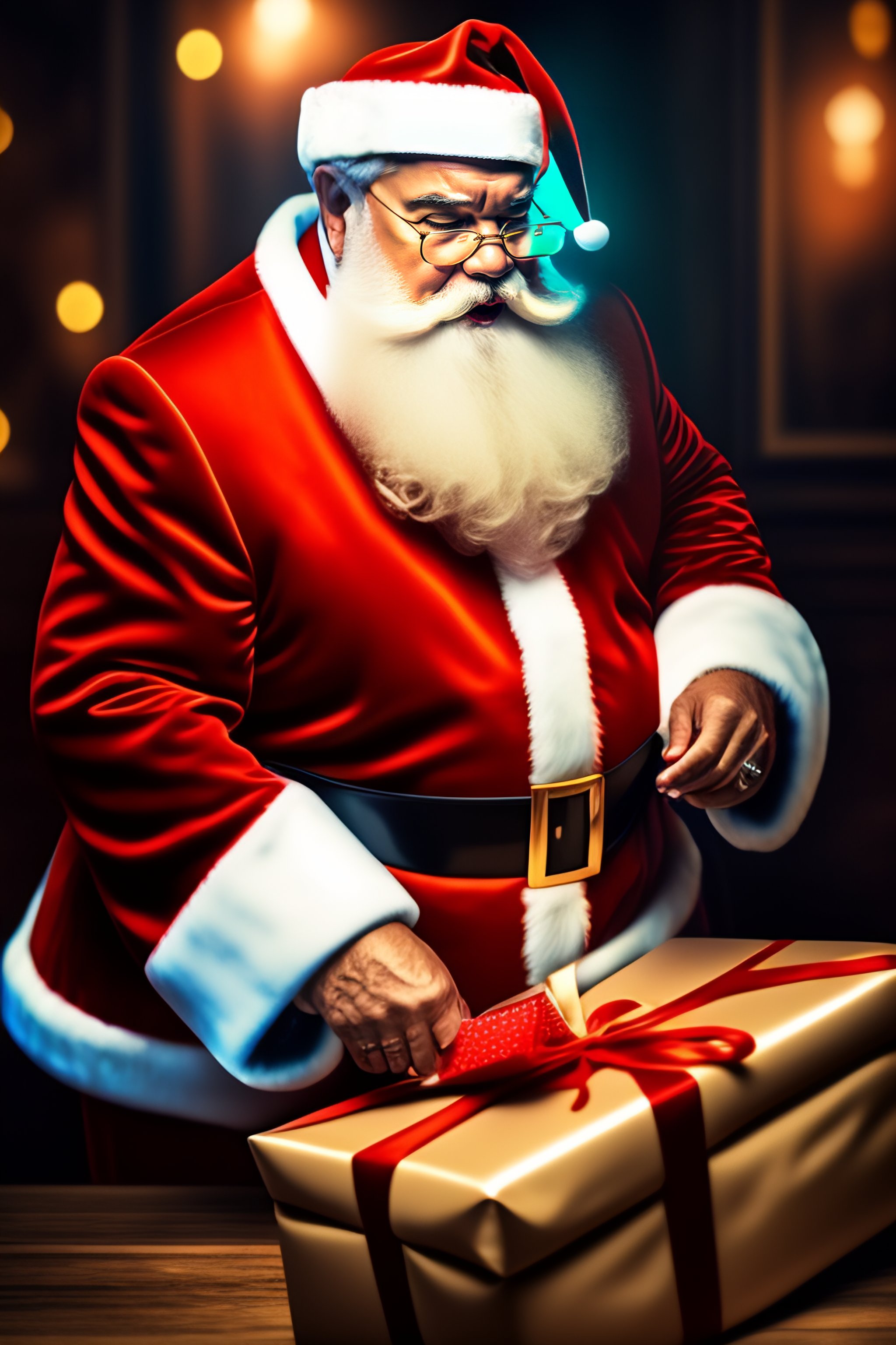 Lexica - Santa breaking gifts