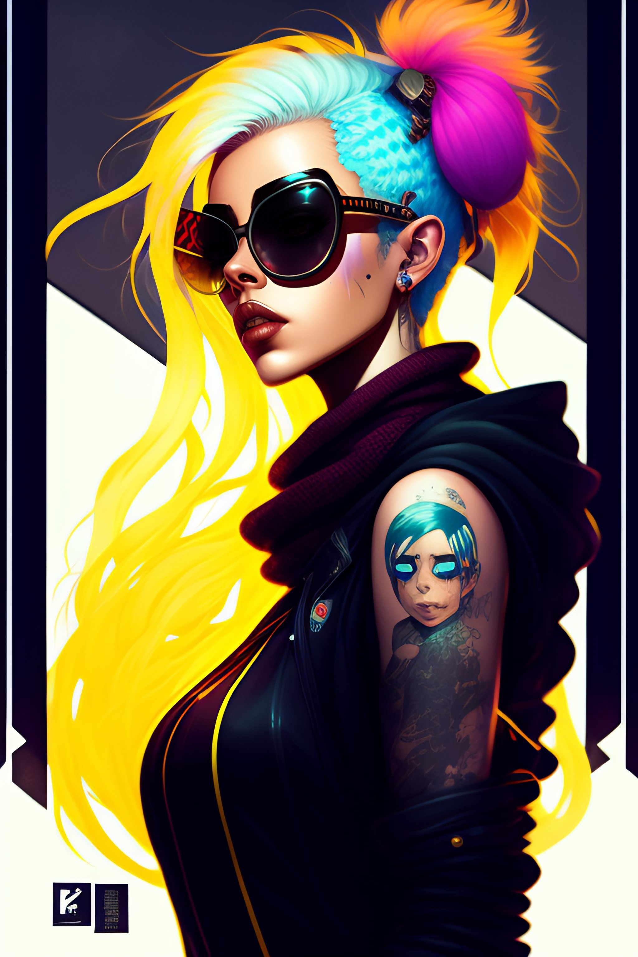Lexica - Highly detailed portrait of a sewer emo punk woman Michel ...
