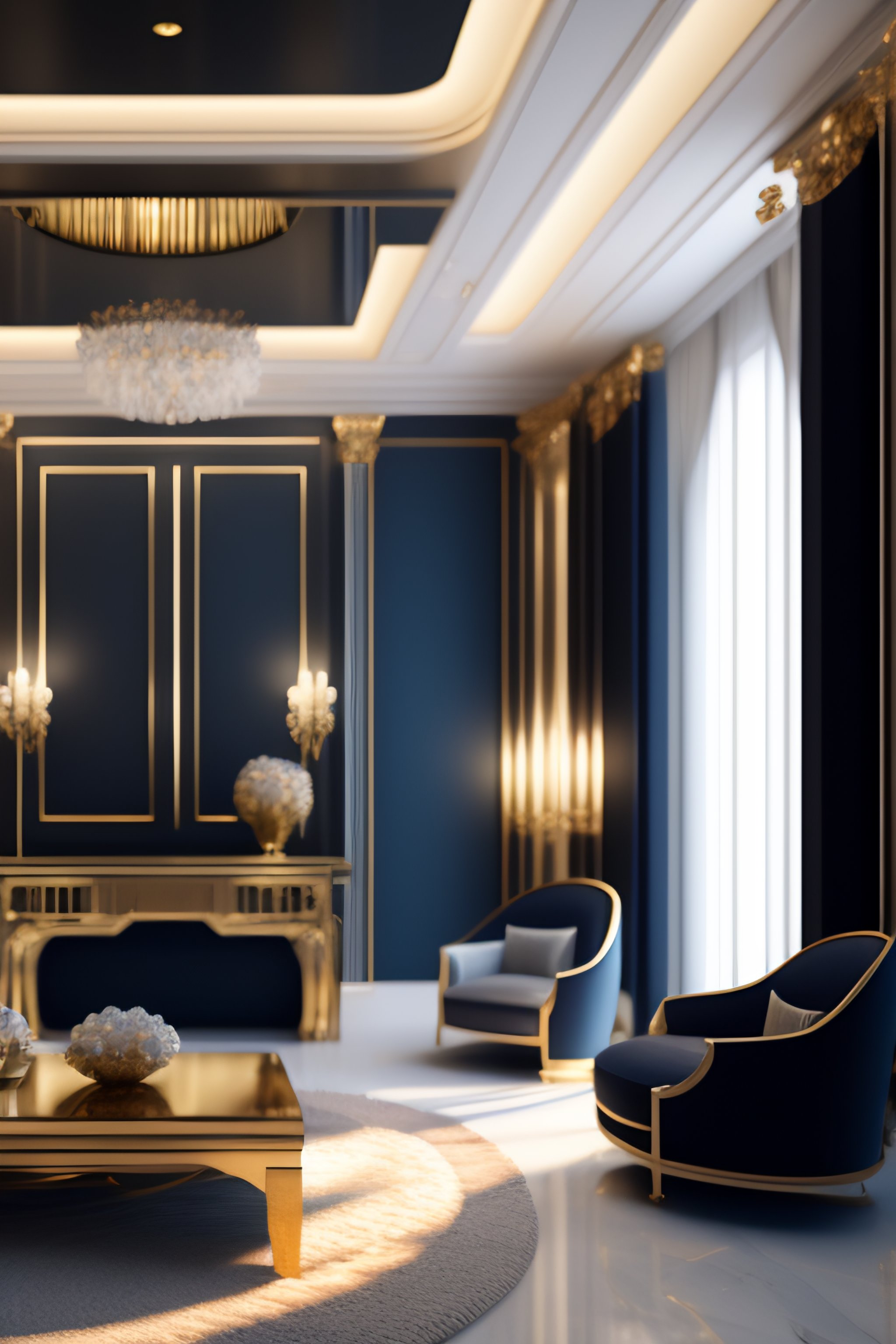 Lexica - 3d render ,4k,unreal engine of an mansion interior space for ...