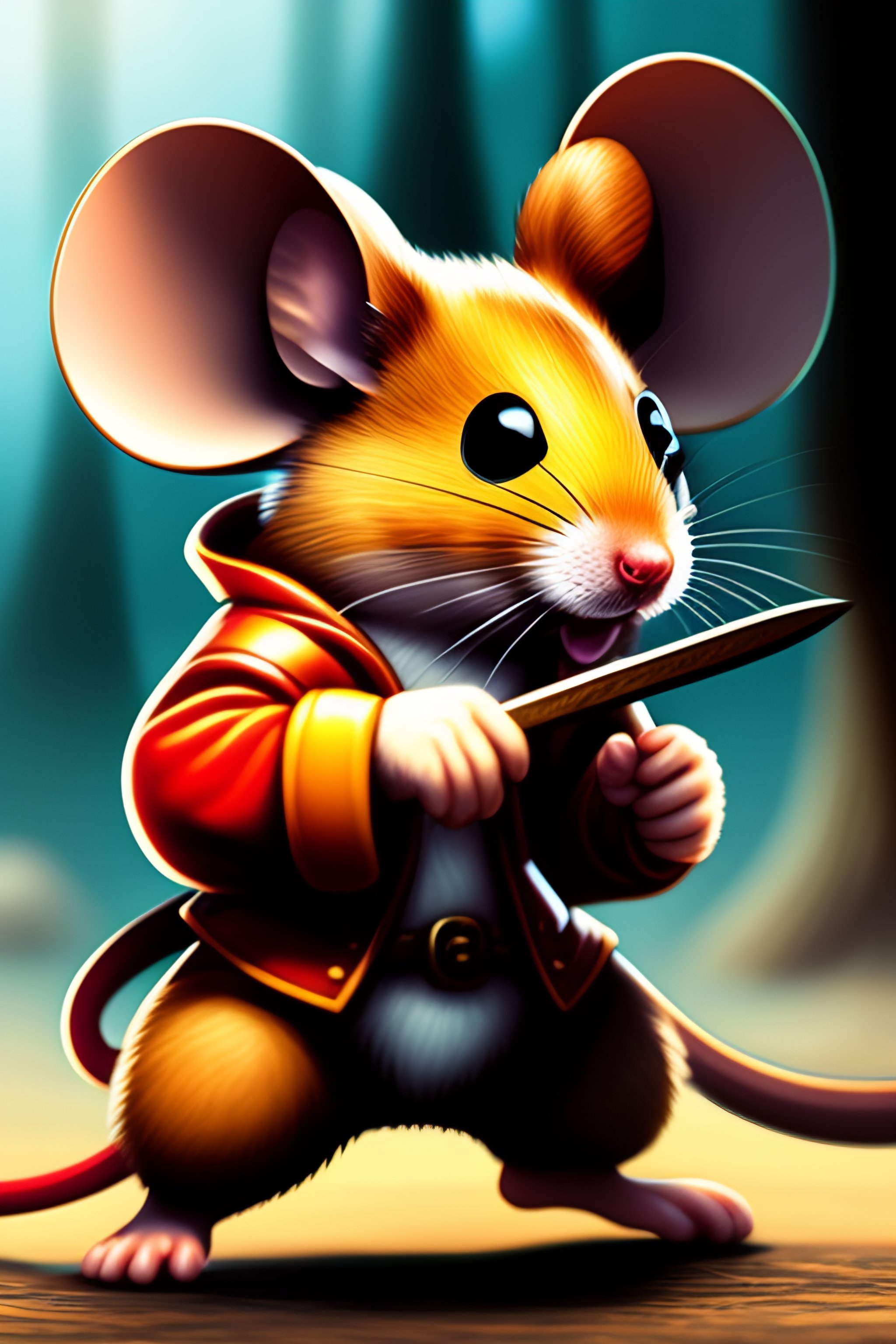 Lexica - The Mouse with melee weapons fight eachover on Manga Book Cover