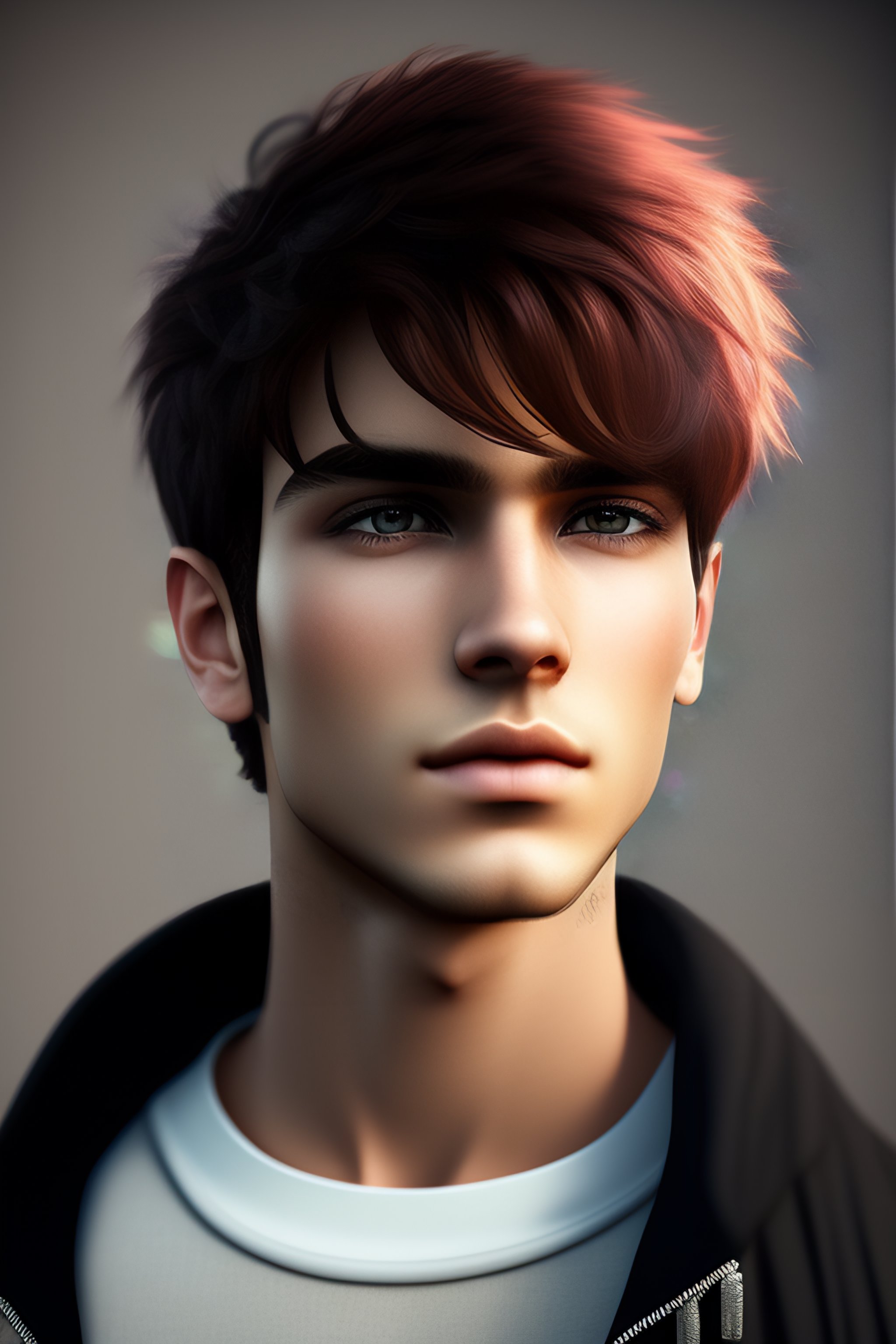 Lexica - A boy with short light hair, emo, photo realistic, 8 k resolution,  beautiful face, very pretty face