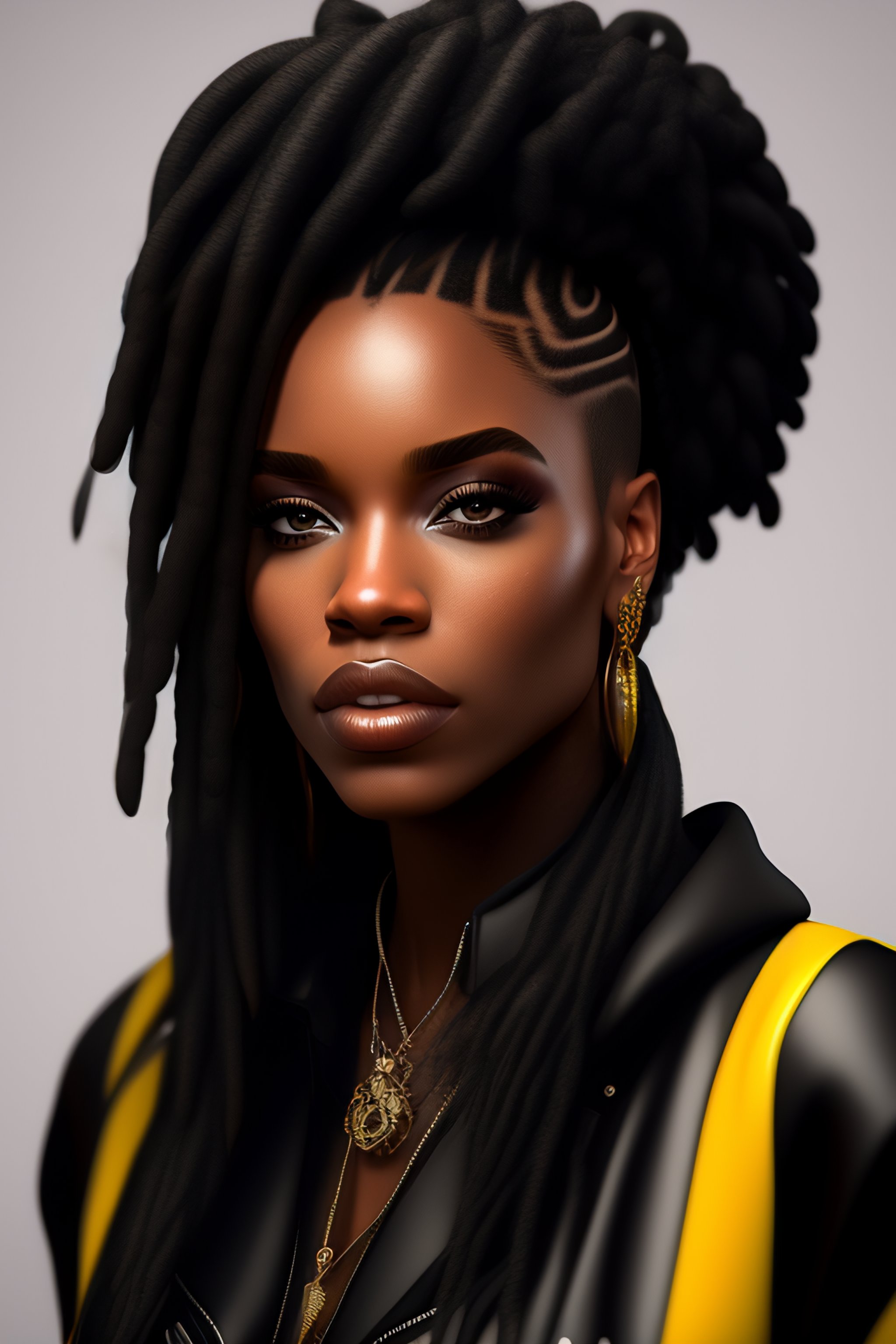 Lexica - A Beautiful Black Woman With White Dreadlocks, She's Wearing ...