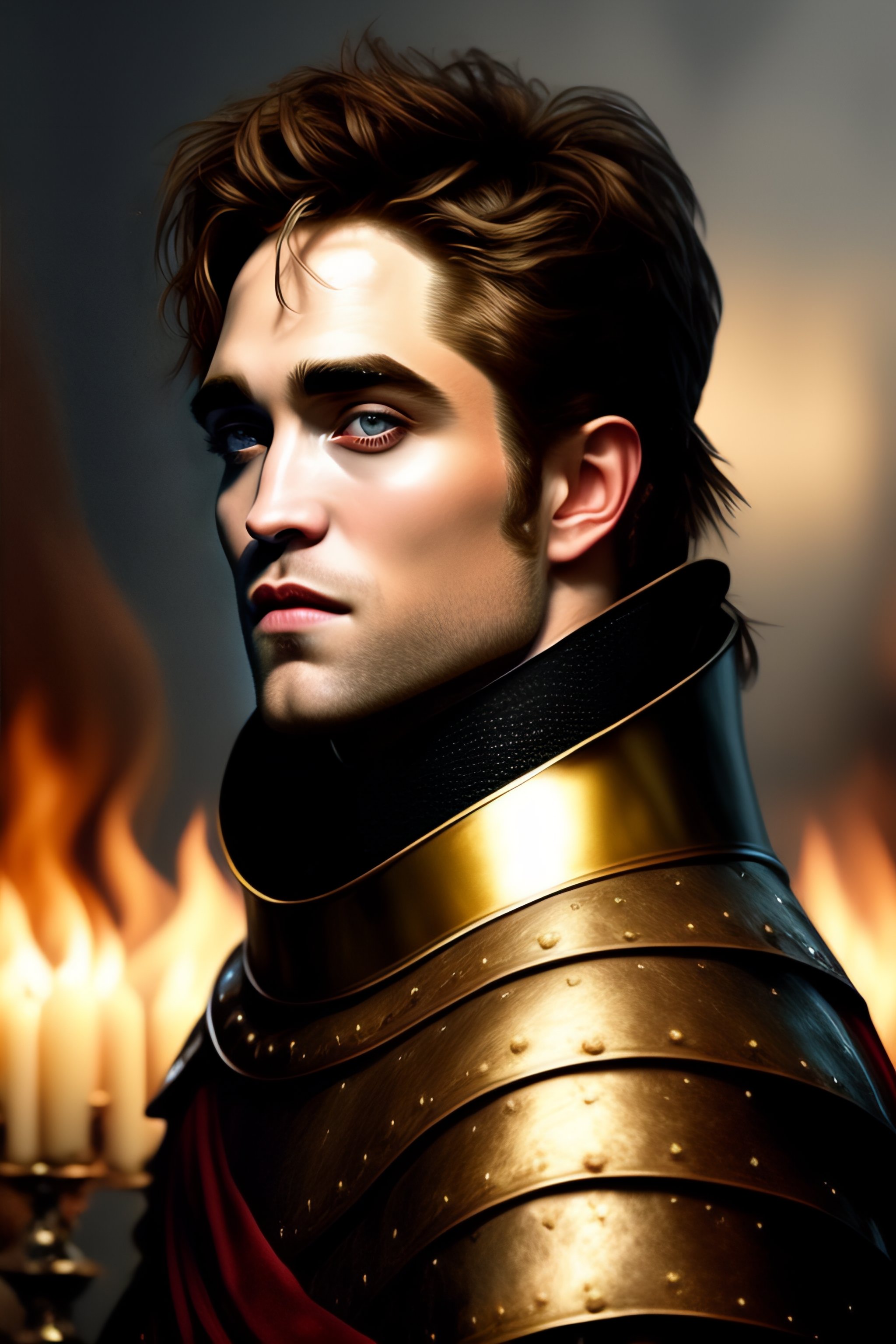 Lexica Robert Pattinson in the black armour, in medieval style