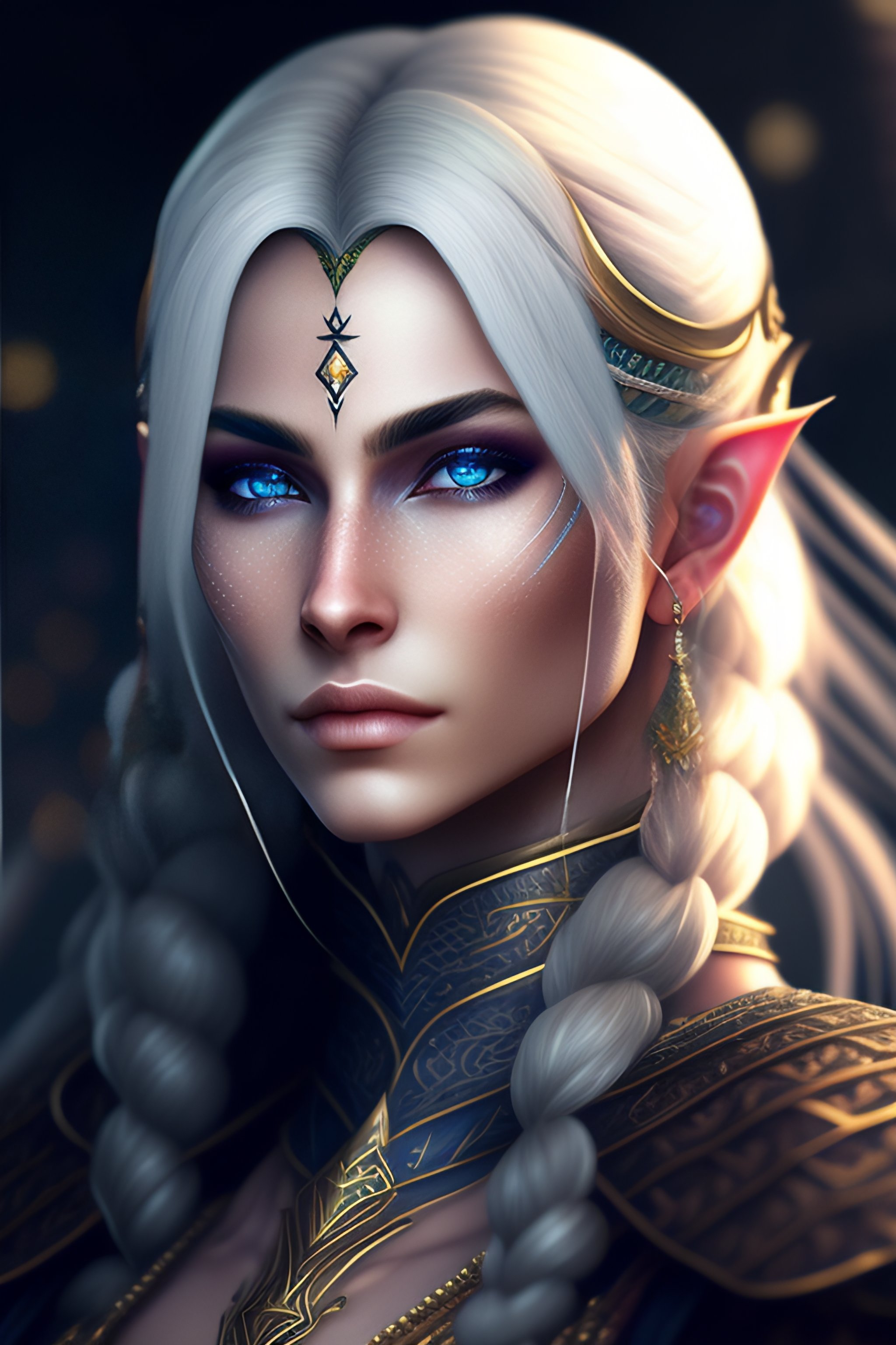 Lexica - Close up portrait of a beautiful human elf crossbreed,detailed ...