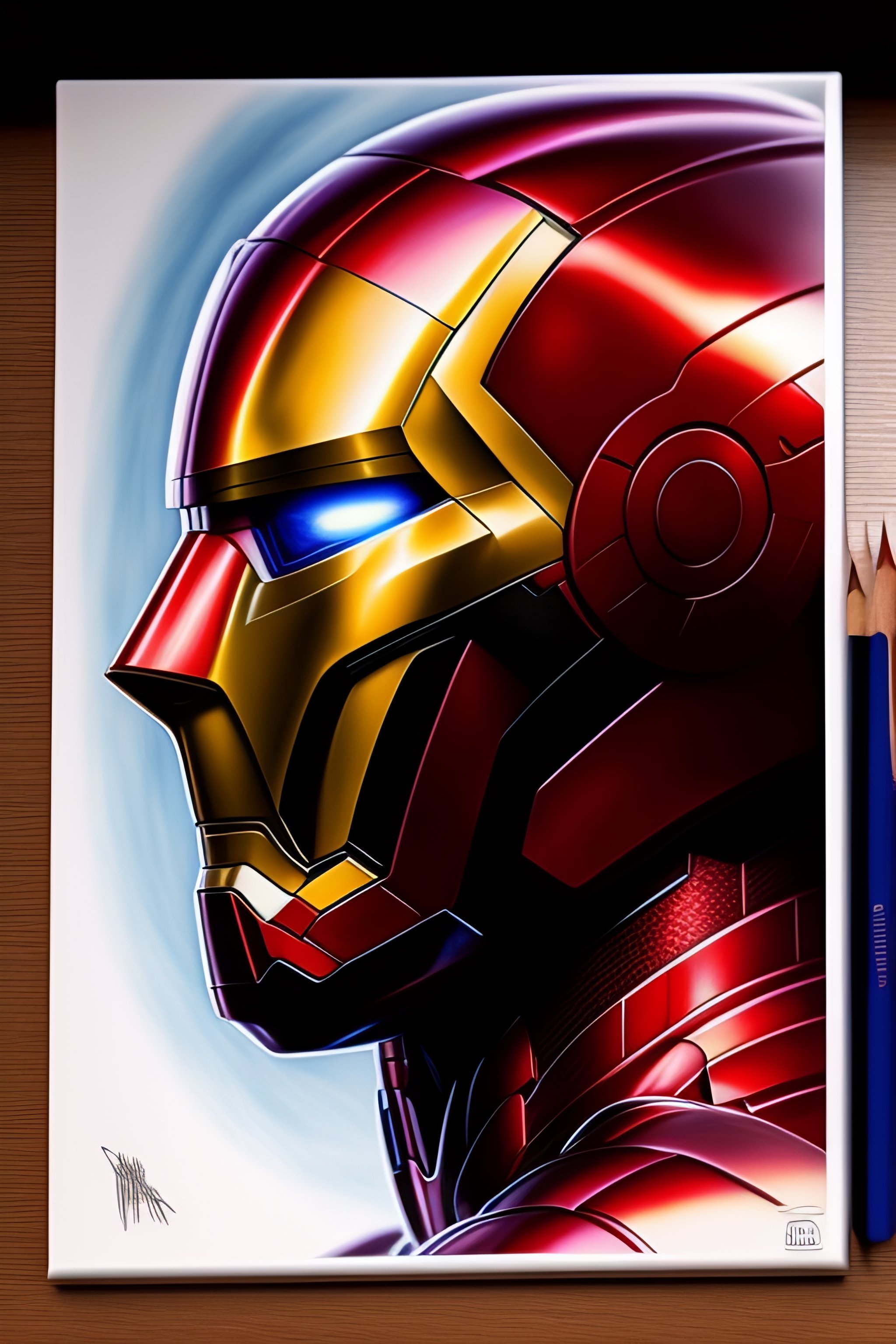 iron man face sketch