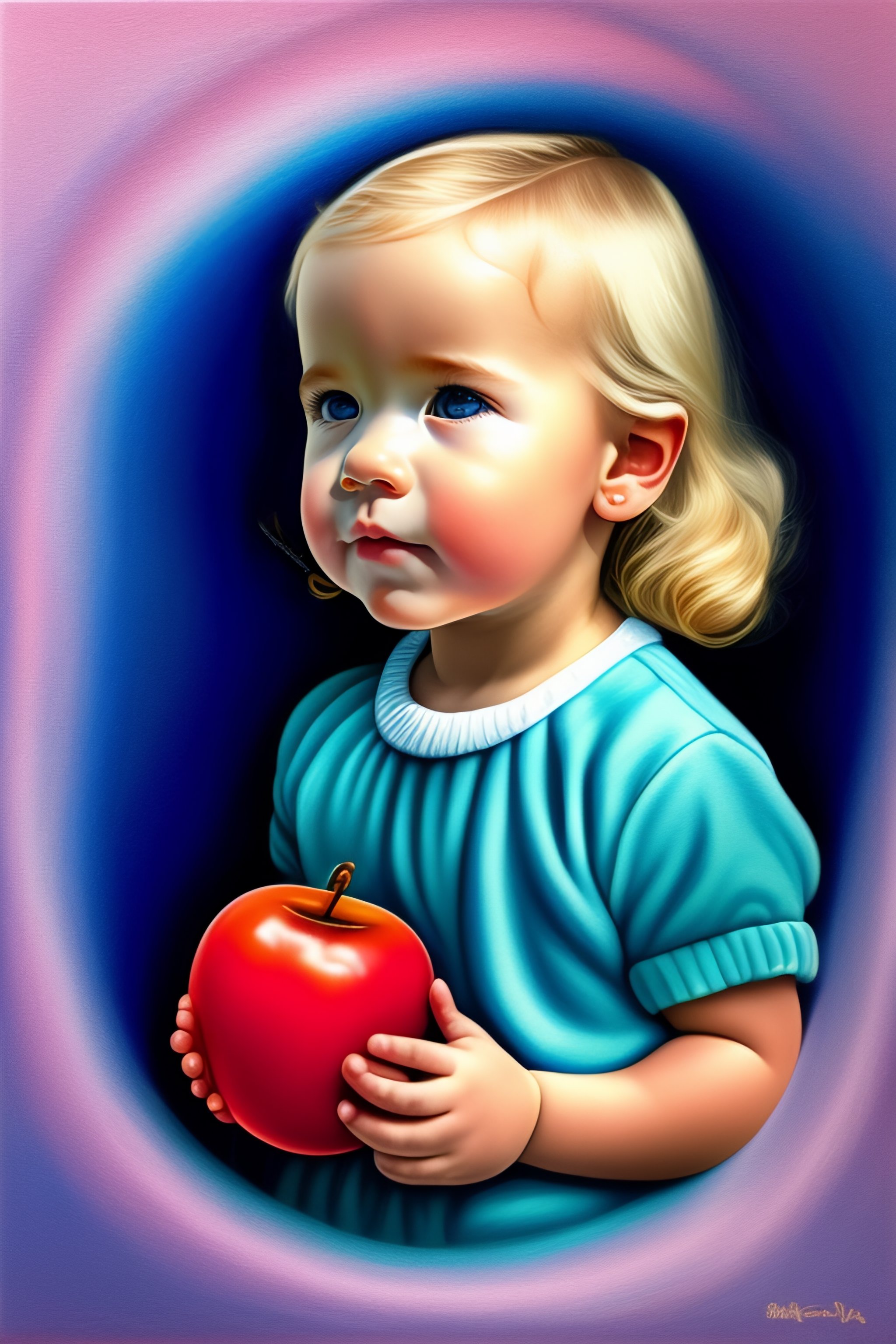 Lexica 3 year old blonde girl with iphone, colored pencil on white