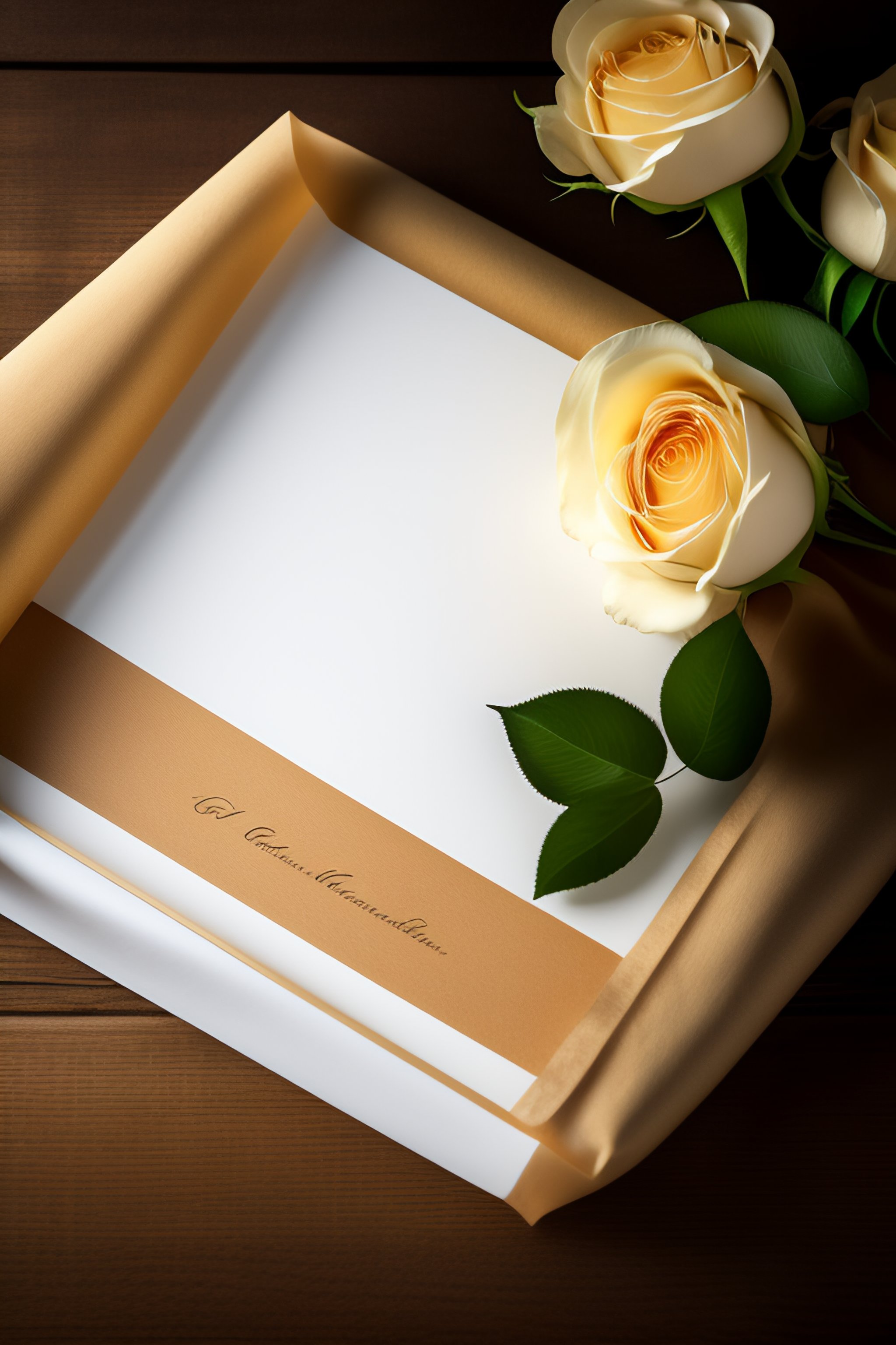 Photo of Parchment paper background with rose