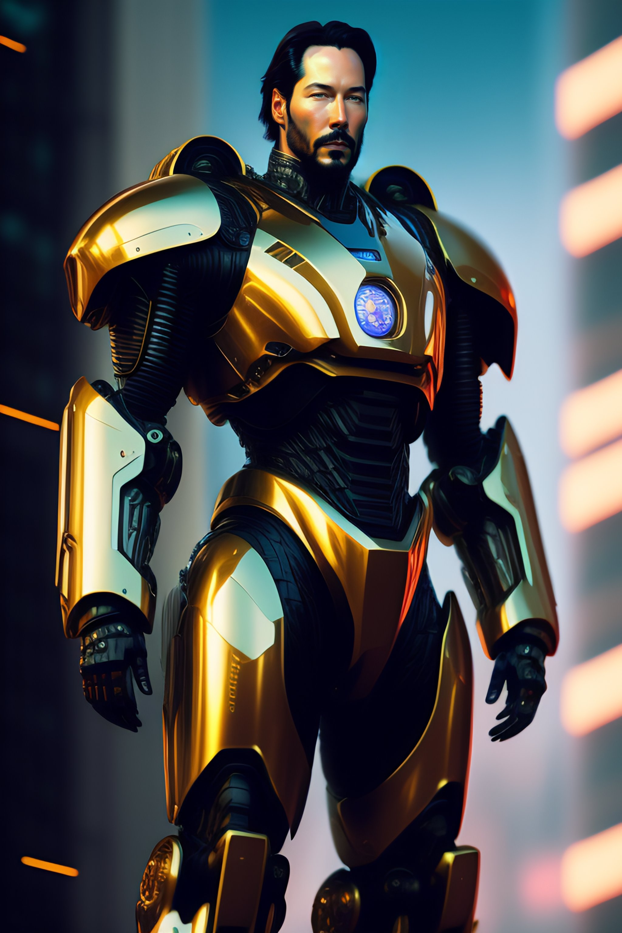 Lexica - A Keanu Reeves, realistic scifi cyberpunk power armor robot ...