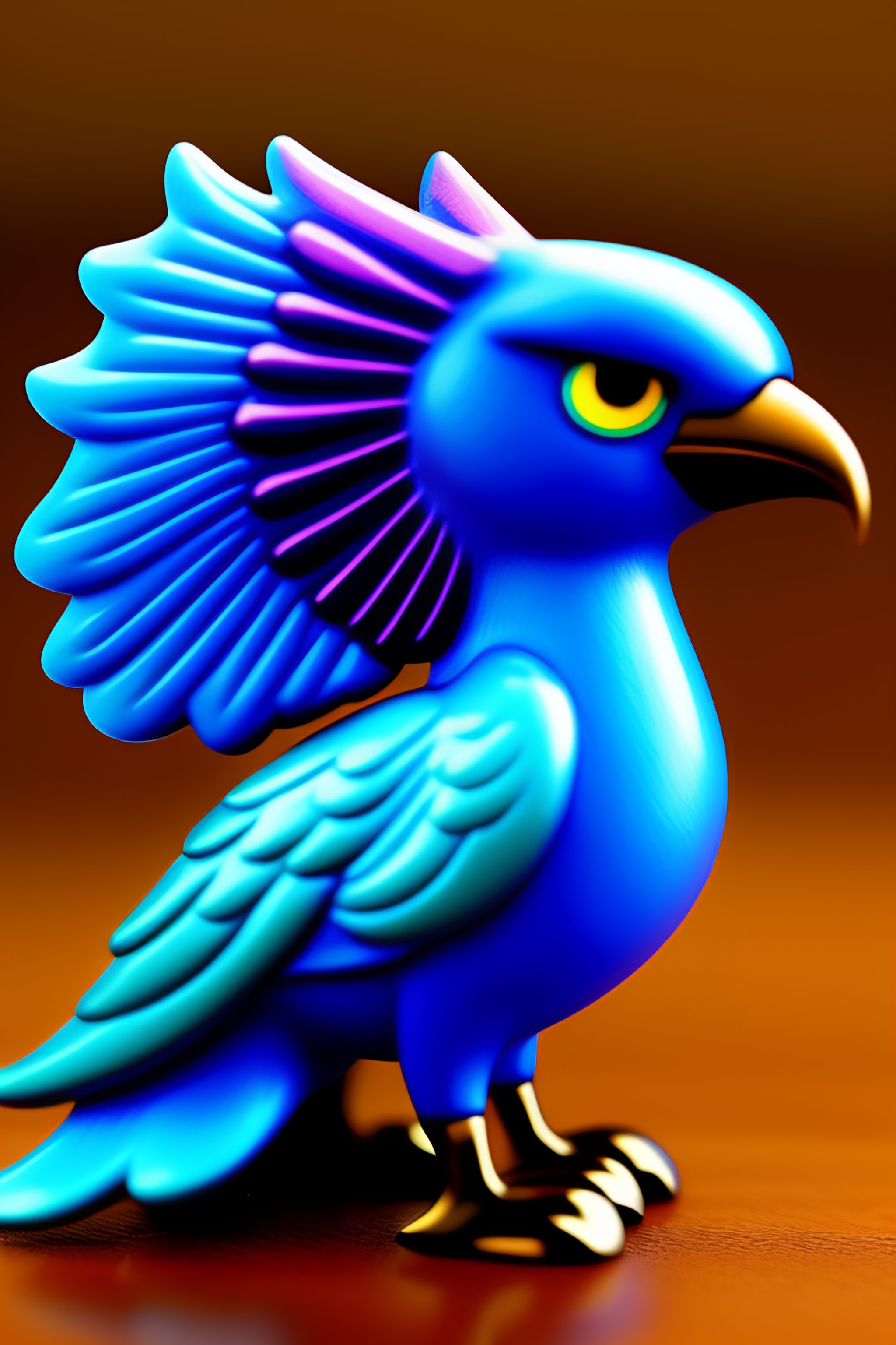 Lexica - A cute phoenix with big eyes, it's beak is black, it's ...
