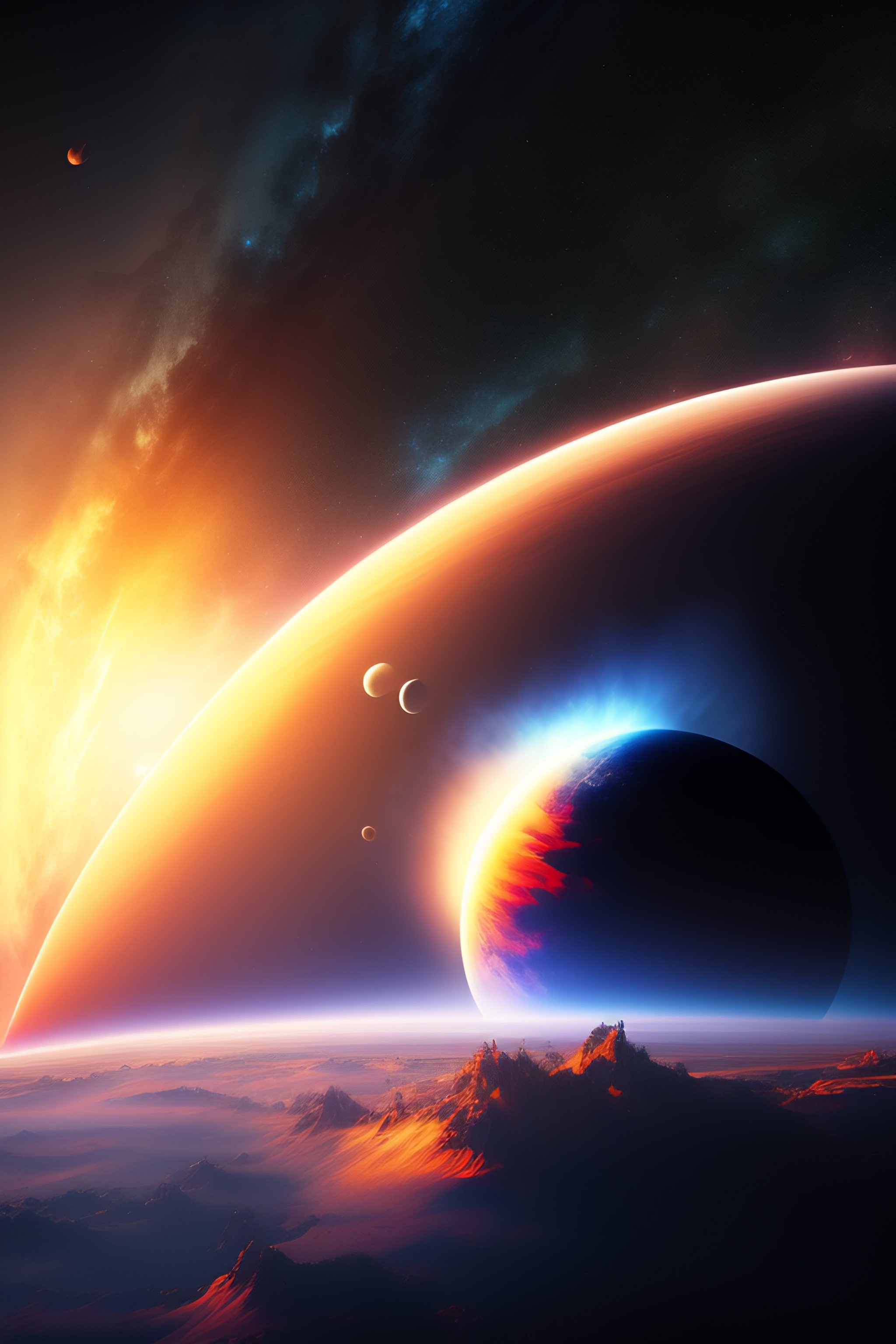 Lexica - Orbs in space , 4K, photorealistic