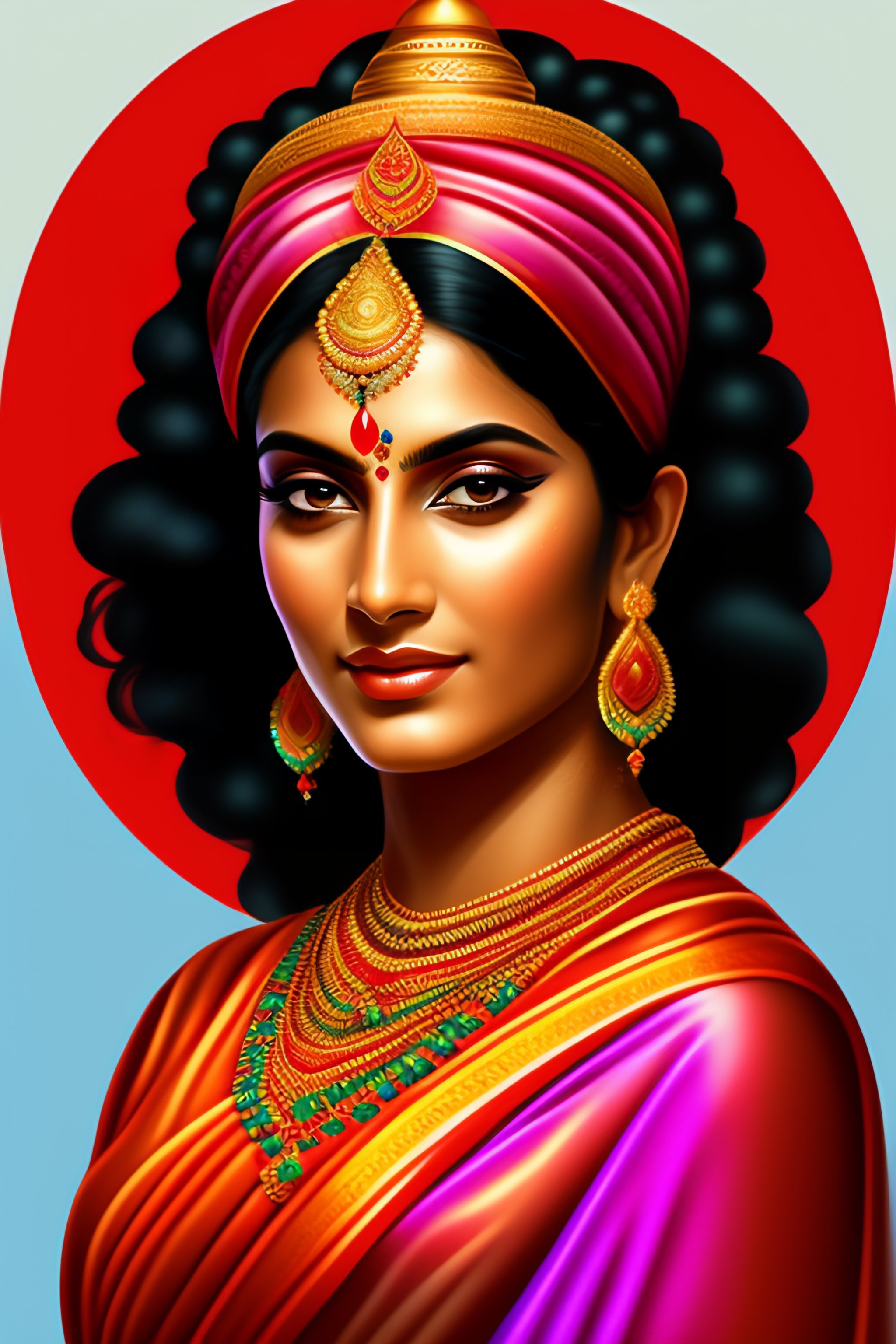 Lexica - A vector art of goddes parvati looking left with shawls in the ...